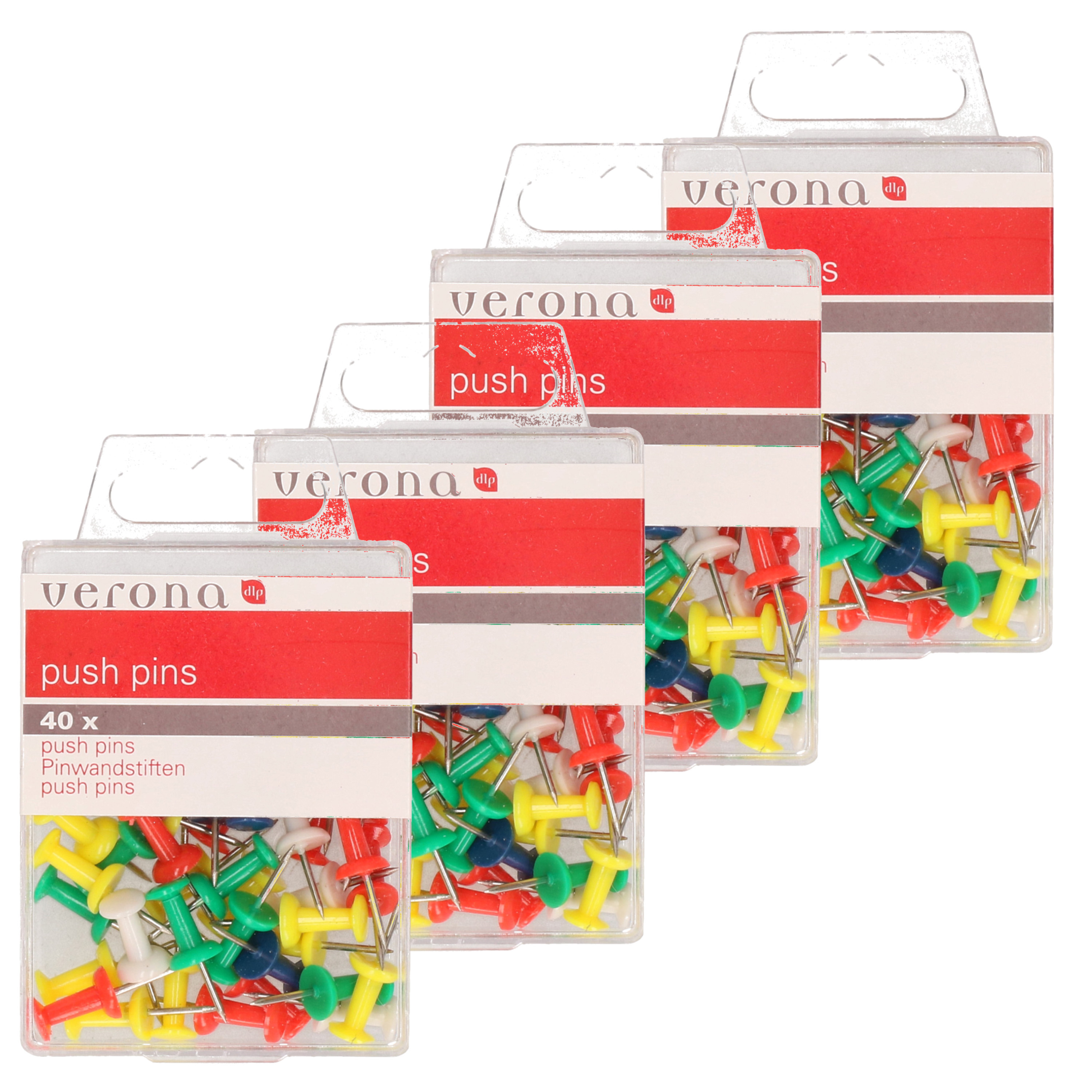 Merkloos Punaises - 120x stuks - multi-kleur - voor prikbord/memobord -