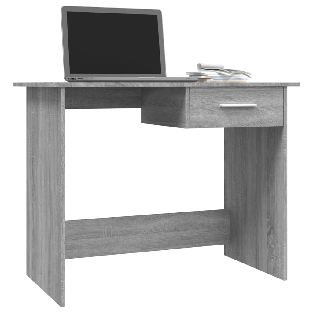 vidaXL Bureau 100x50x76 cm bewerkt hout grijs sonoma eikenkleurig