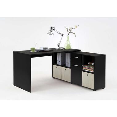 Leen Bakker Hoekbureau Lex - zwart - 136x68x75 cm