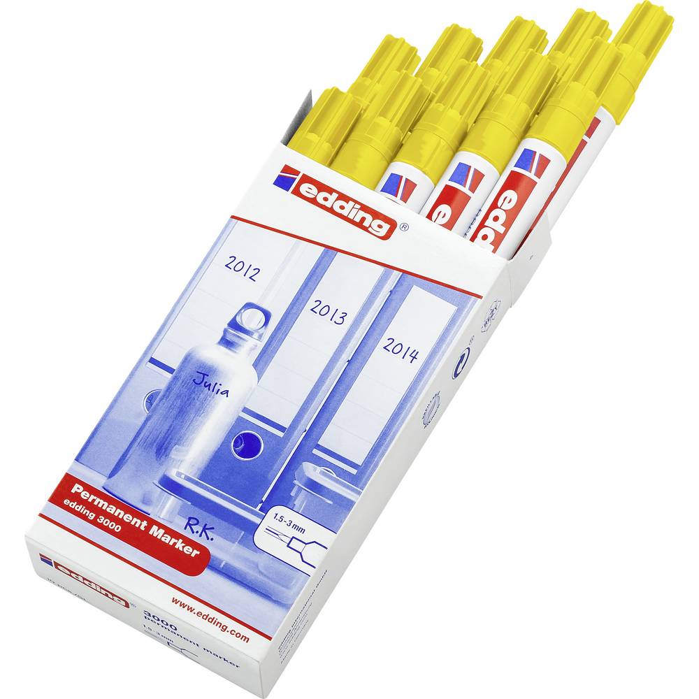 Edding e3000 4-3000005 Permanent marker Geel Watervast: Ja