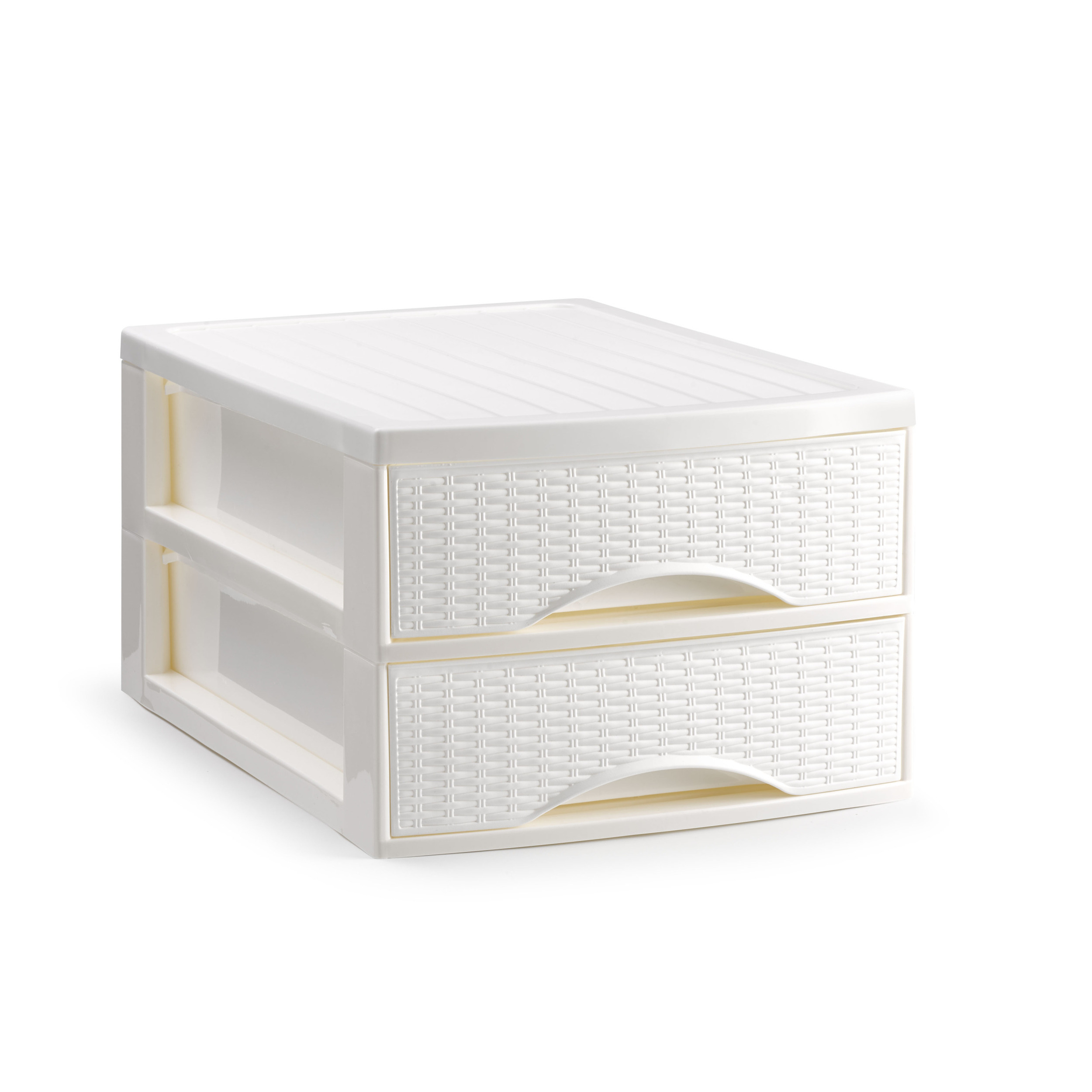 PlasticForte Ladekastje bureau organizer SORTED - 2 lades - wit - L26 x B35 x H19 cm - kunststof -