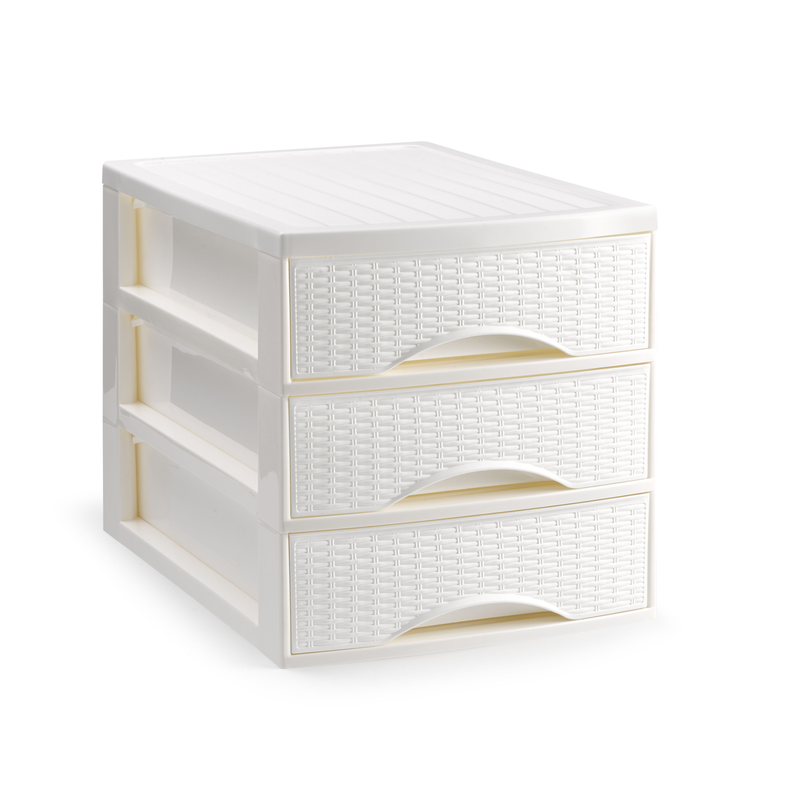 PlasticForte Ladekastje bureau organizer SORTED - 3 lades - wit - L26 x B35 x H28 cm - kunststof -