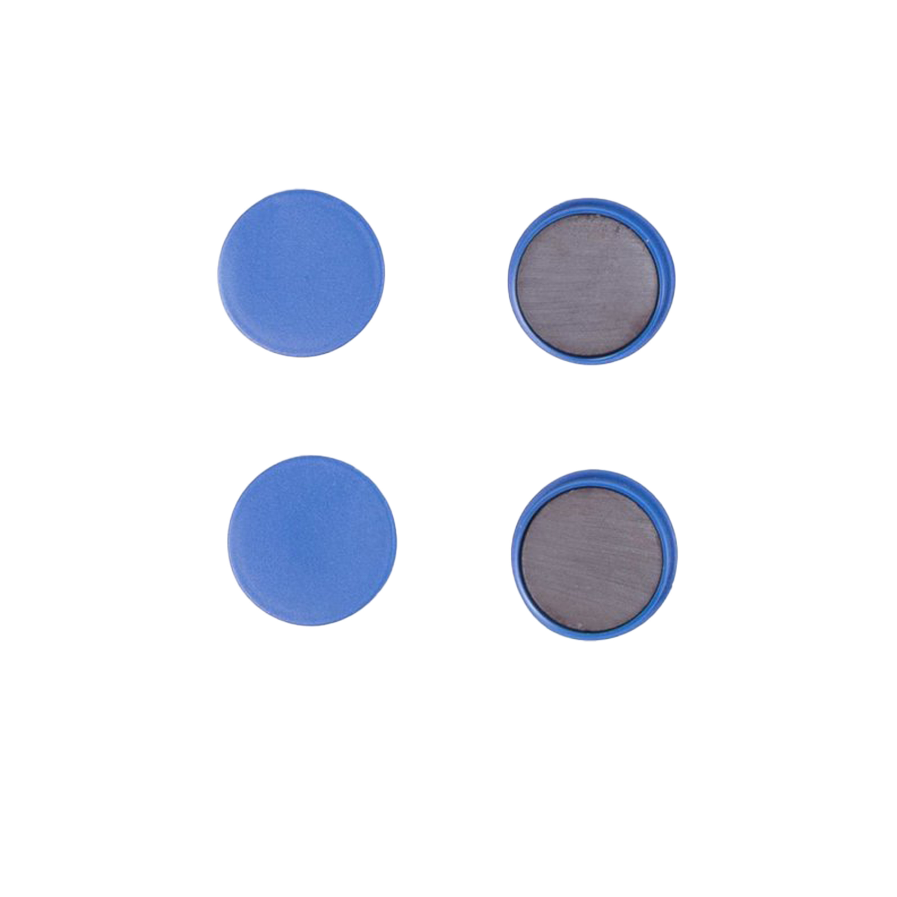 Benson koelkast Magneten rond - Blauw - 4x stuks - D35 mm - magneetjes -