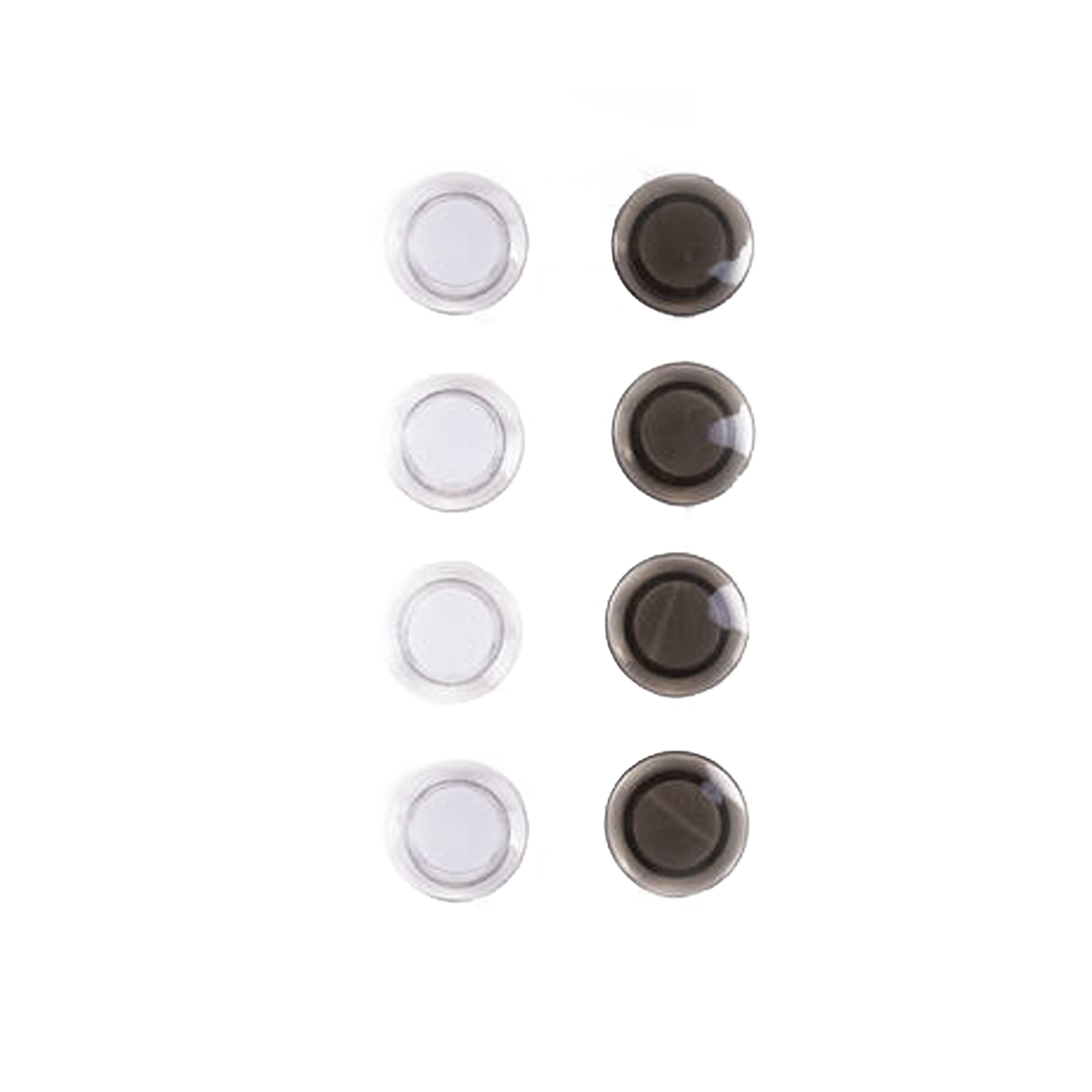 Benson koelkast Magneten rond - transparant - 8x stuks - D30 mm -