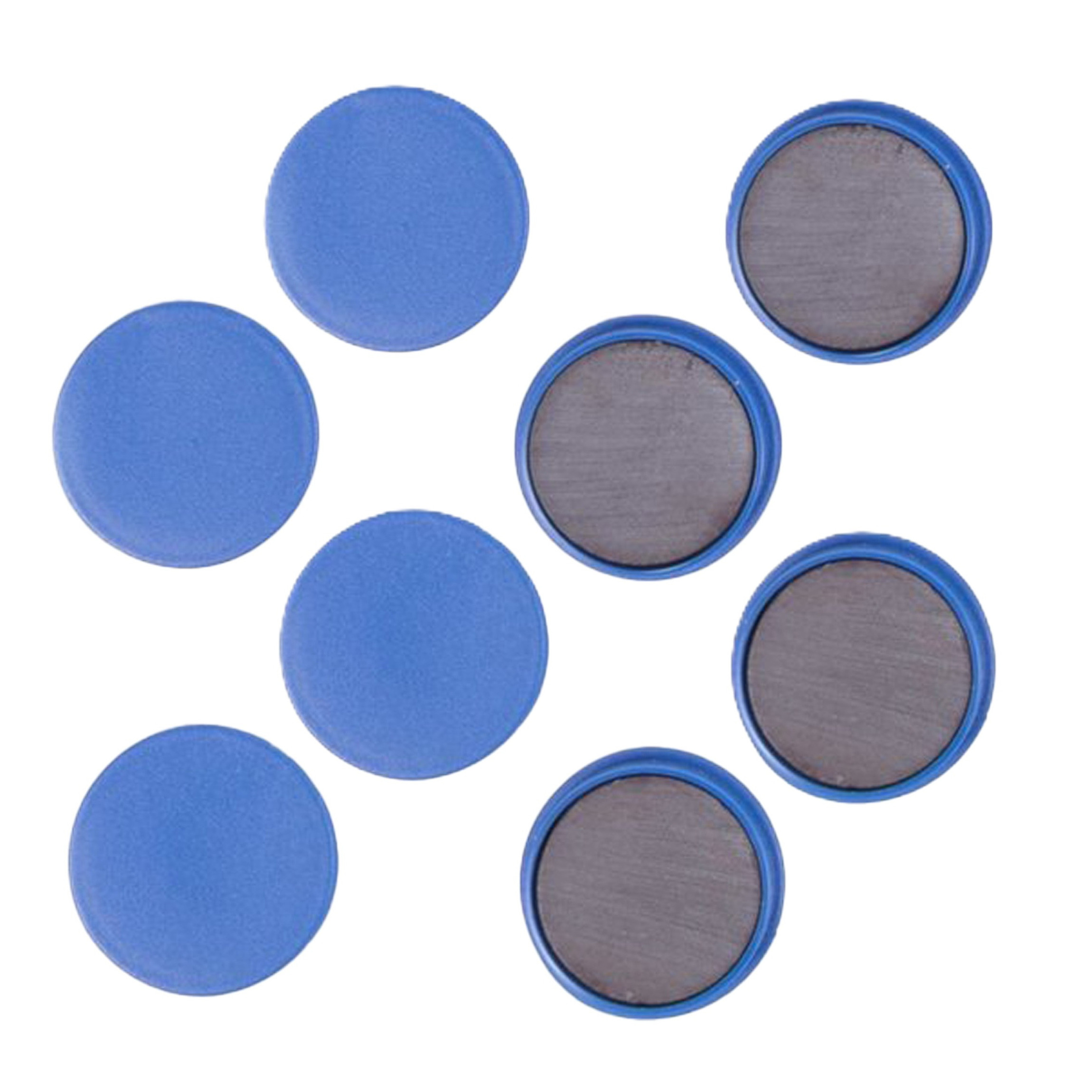 Benson koelkast Magneten rond - Blauw - 8x stuks - D35 mm - magneetjes -