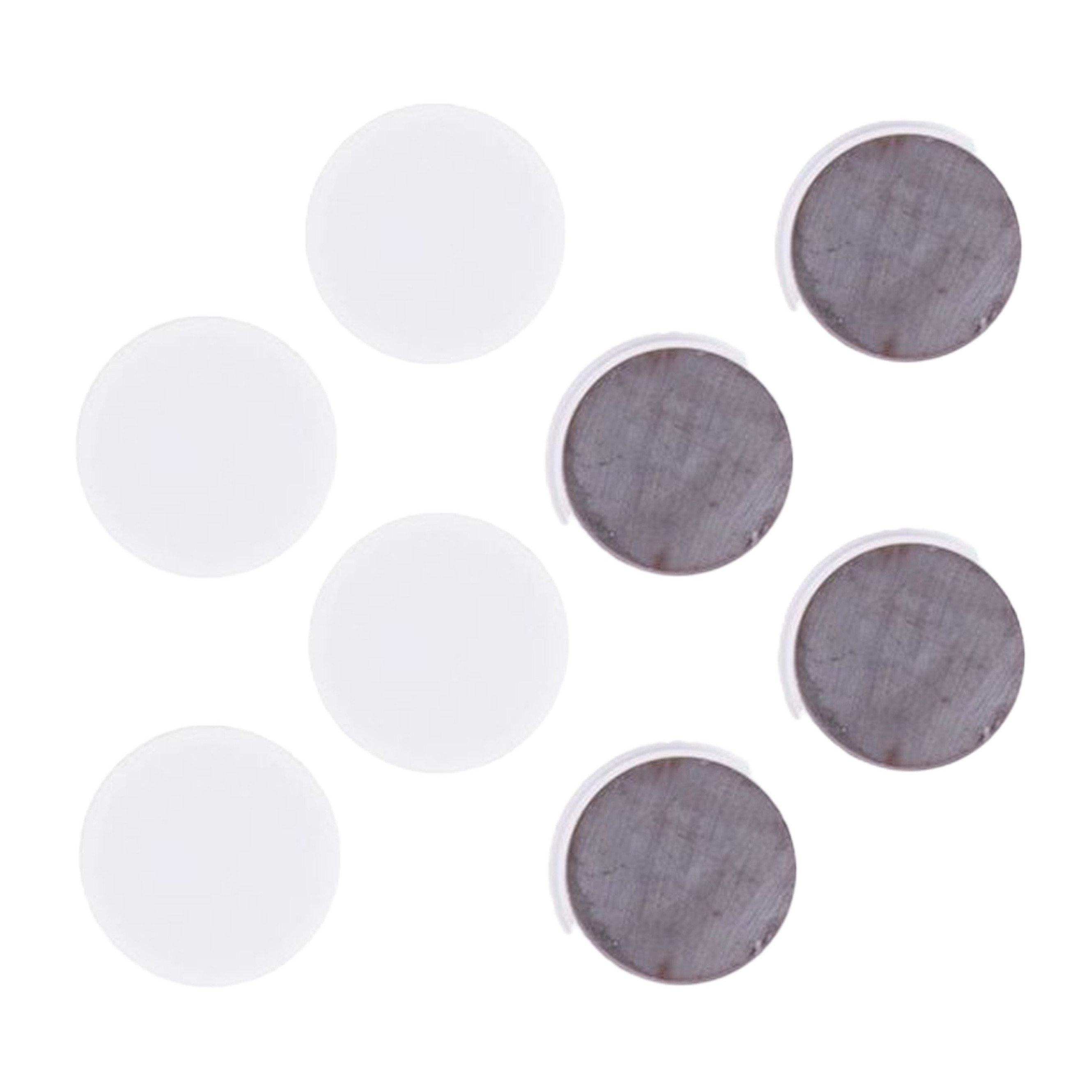 Benson koelkast Magneten rond - Wit - 8x stuks - D35 mm - magneetjes -