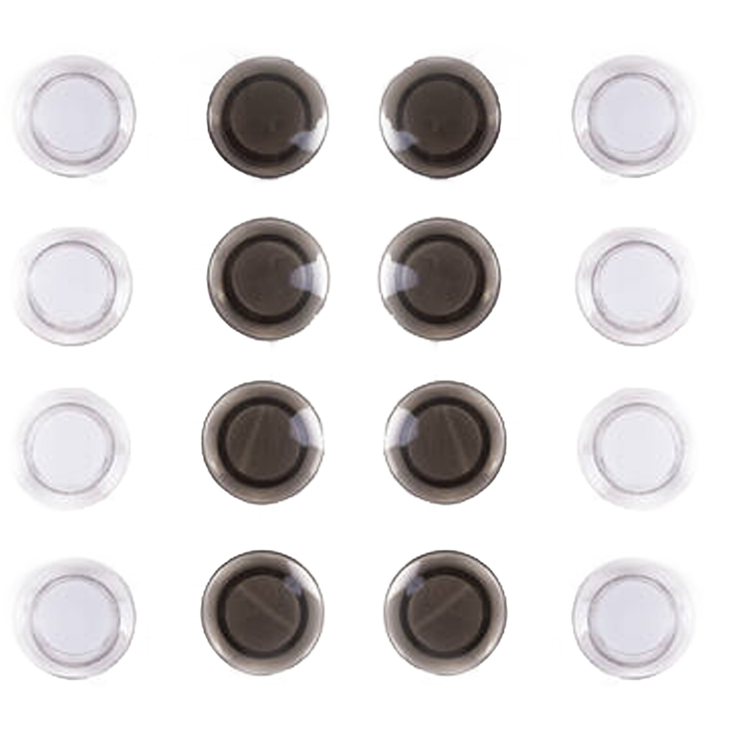 Benson koelkast Magneten rond - 2x - zwart - 10 x stuks - D30 mm -