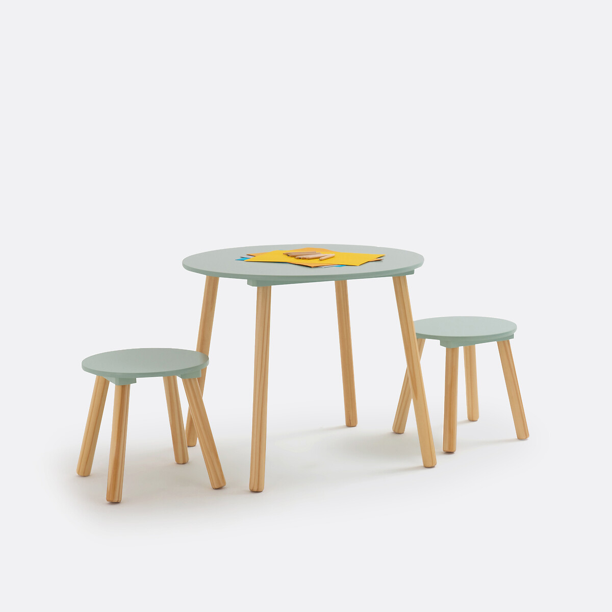 LA REDOUTE INTERIEURS Tafel en 2 krukjes voor kinderen, Jimi
