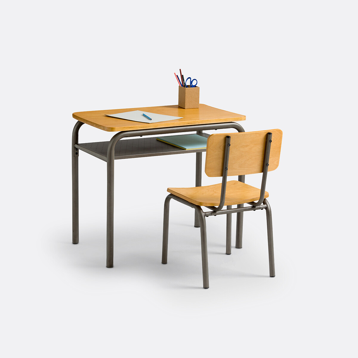 LA REDOUTE INTERIEURS Bureau en stoel in vintage school stijl Buton