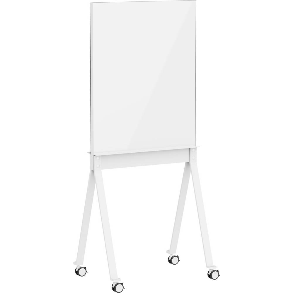 SpeaKa Professional Glazen magneetbord SP-SMW-001 (b x h) 760 mm x 959 mm Wit Incl. magneten Vierarmige voet met 4 wieltjes