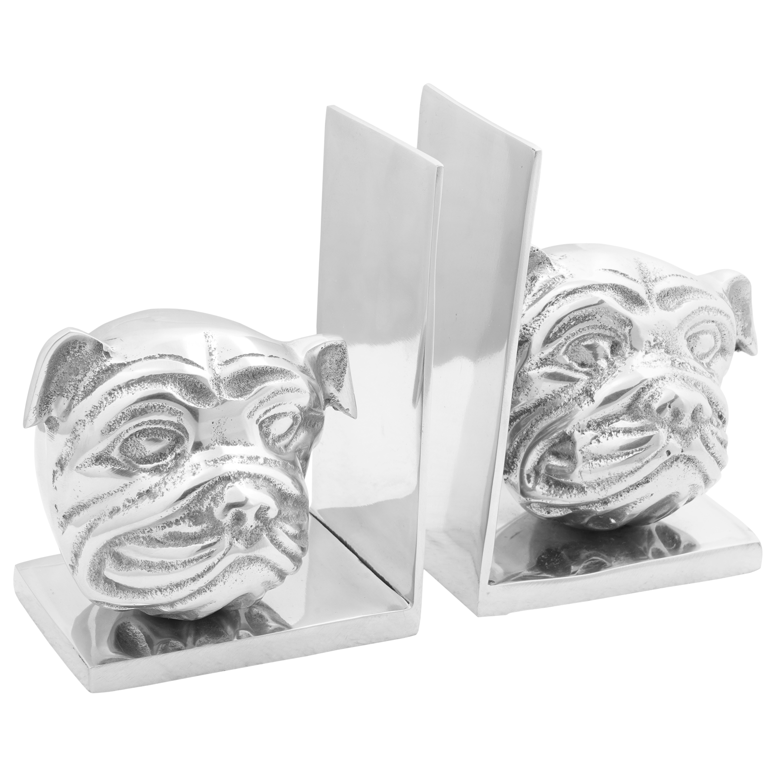 vidaXL Boekensteunen 2 st hond 8x12x16,5 cm aluminium zilverkleurig