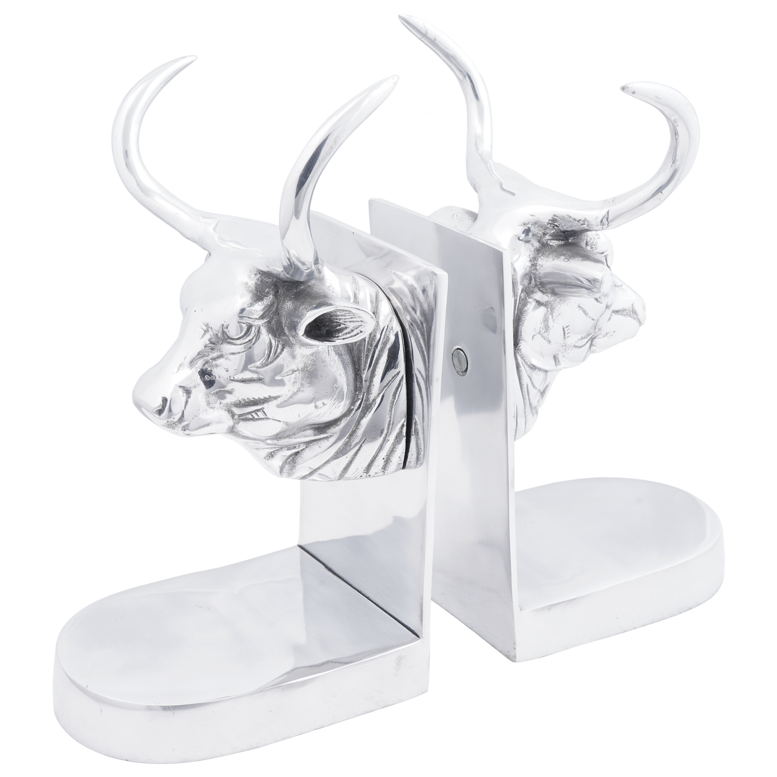 vidaXL Boekensteunen 2 st stier 17x15x27 cm aluminium zilverkleurig