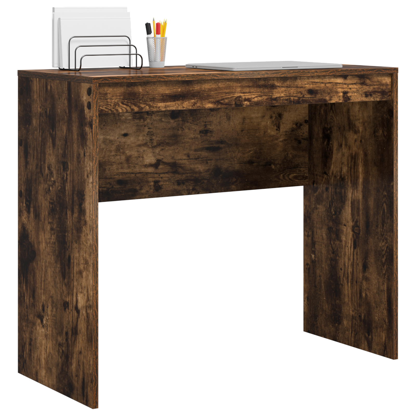 vidaXL Bureau Rook Eik 90x40x76 cm Geengineerd Hout