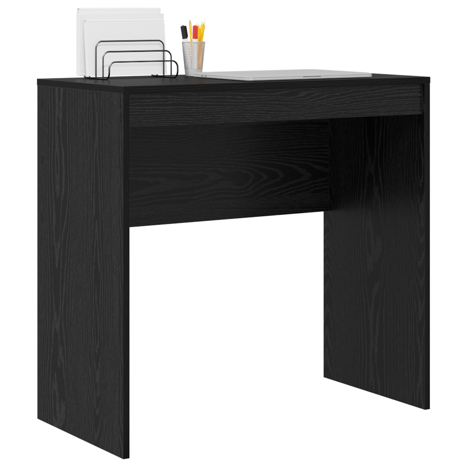 vidaXL Bureau Zwart Eiken 80x40x76 cm Kunststof Hout