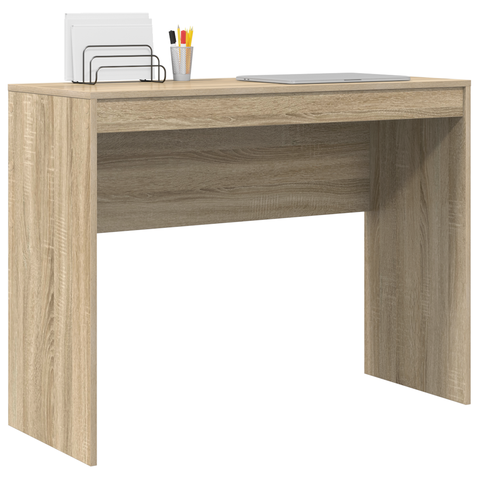 vidaXL Bureau Sonoma Eik 100x40x76 cm Geïntegreerd Hout
