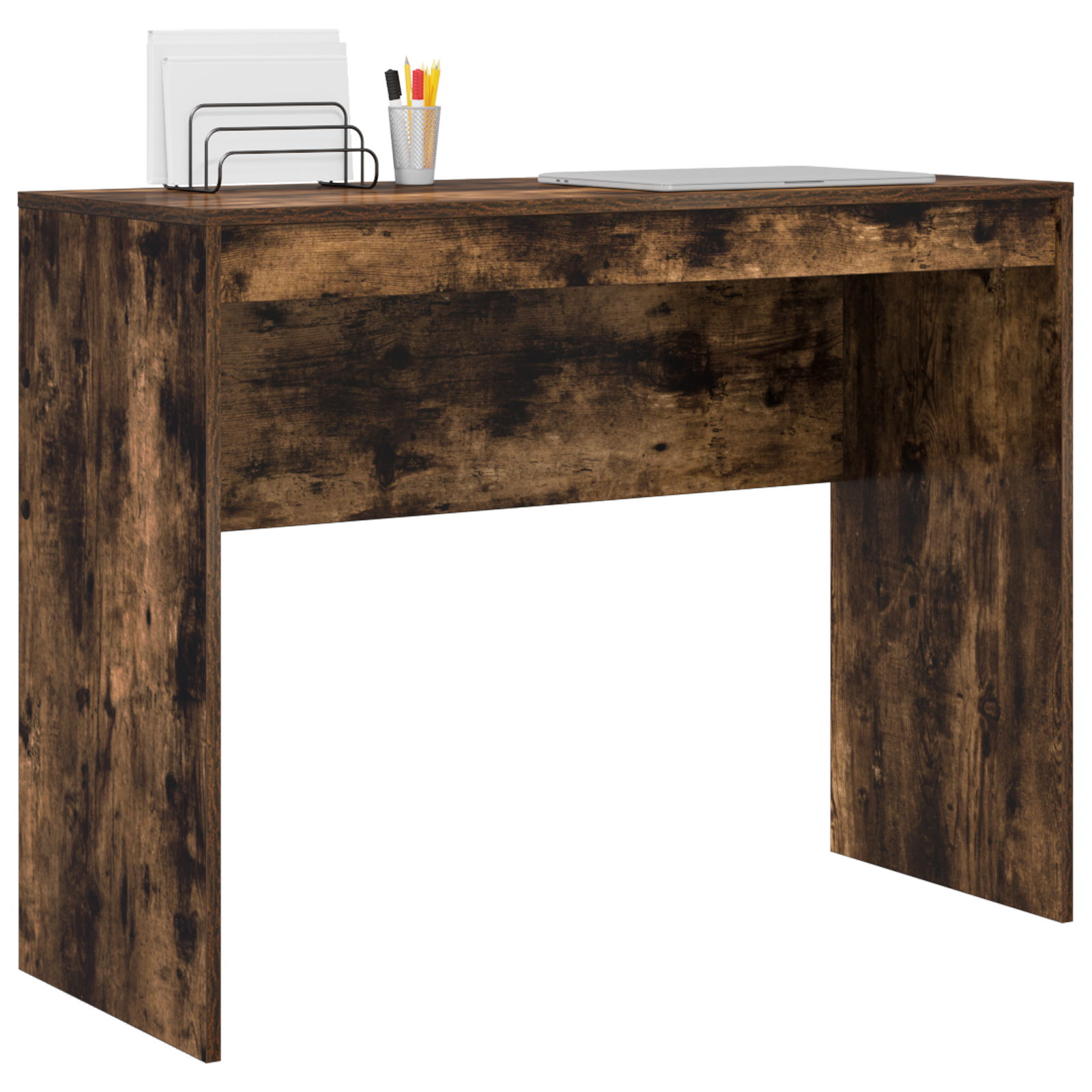 vidaXL Bureau Gekookt Eiken 100x40x76 cm Gelaagd Hout