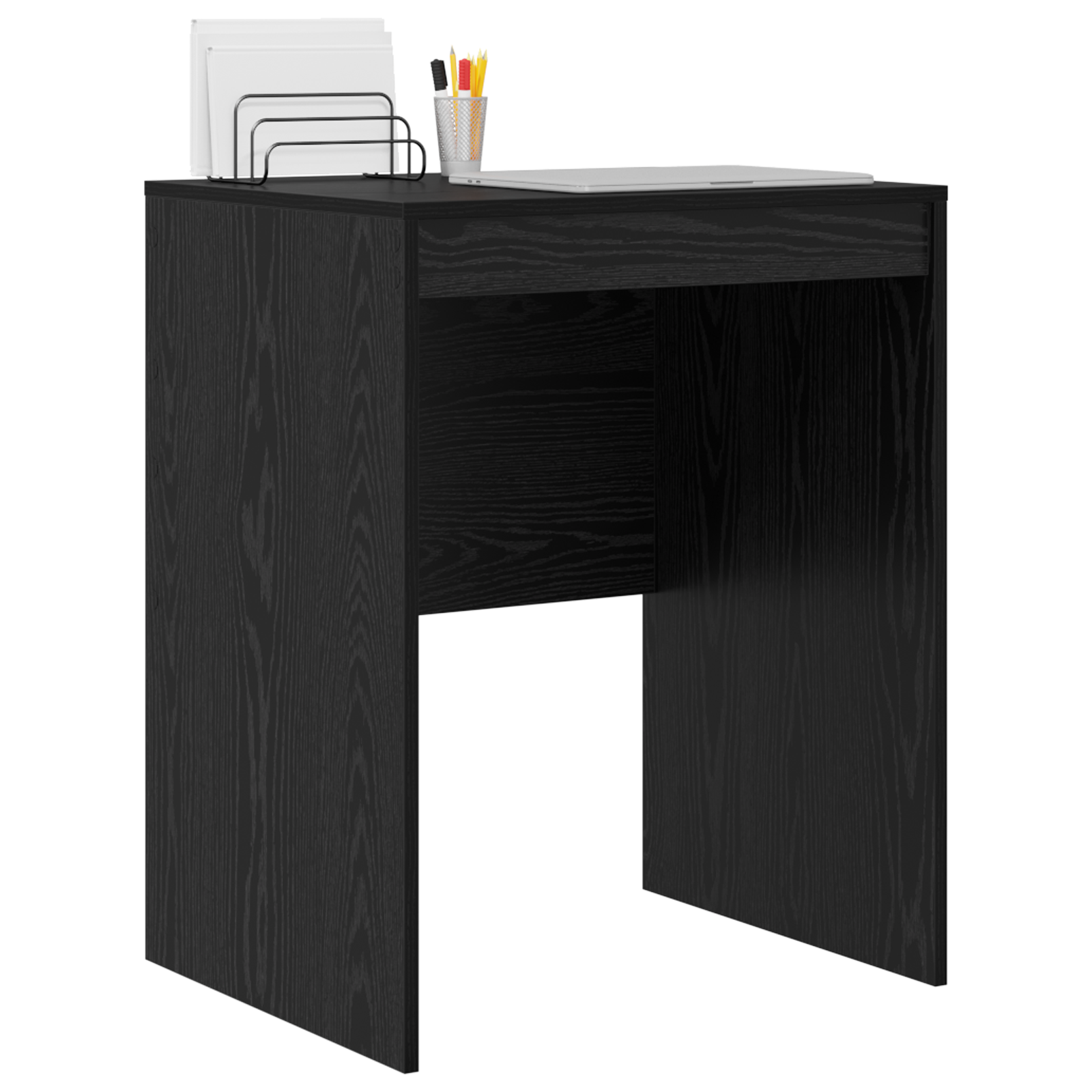 vidaXL Bureau Zwart Eiken 60x50x76 cm Gegelamineerd Hout