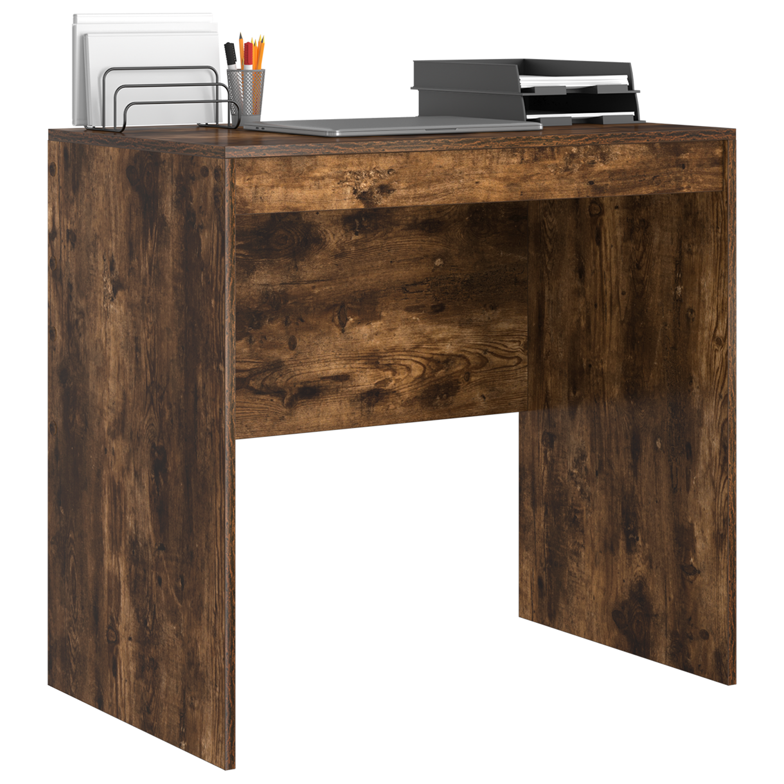 vidaXL Bureau Gerookt Eiken 80x50x76 cm Gemaakt van Hout