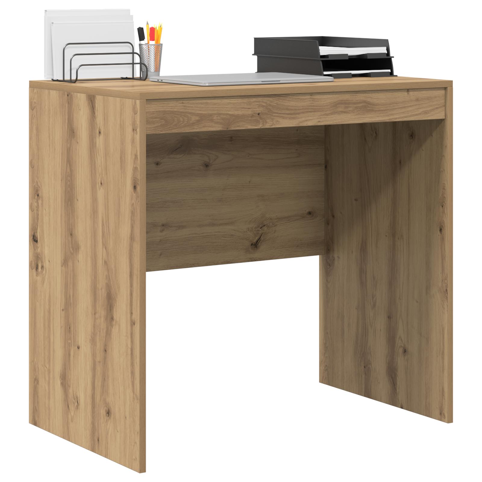 vidaXL Bureau Artisan van eikenhout 80x50x76 cm