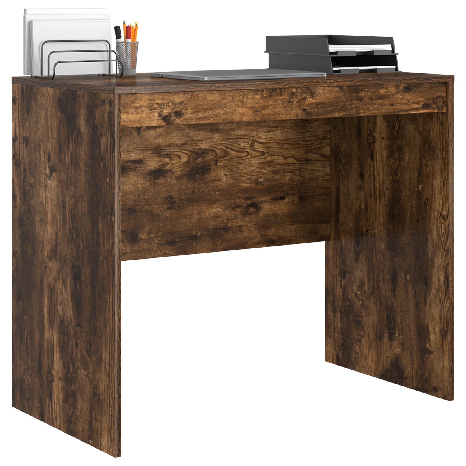 vidaXL Bureau Gerookt Eiken 90x50x76 cm Geengineerd Hout