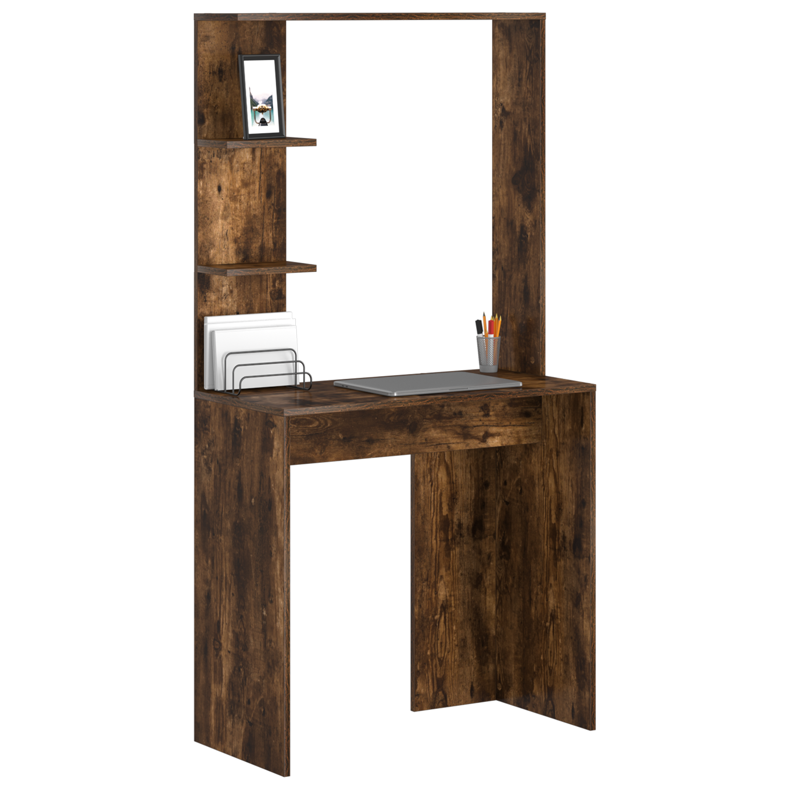 vidaXL Kaptafel Gerookt Eiken 78,5x37x154,5 cm Bewerkt Hout