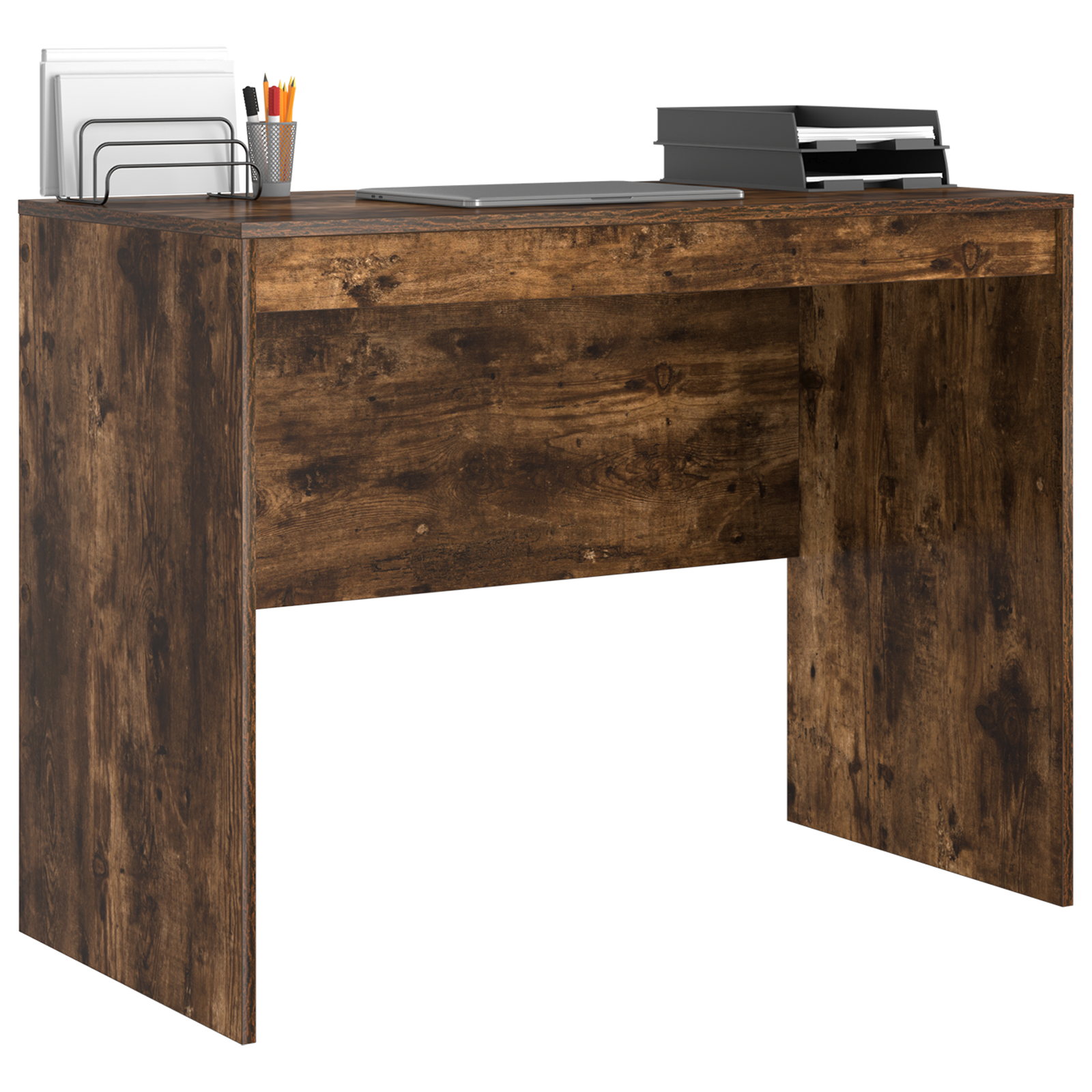 vidaXL Bureau Gerookt Eiken 100x50x76 cm Gestructureerd Hout