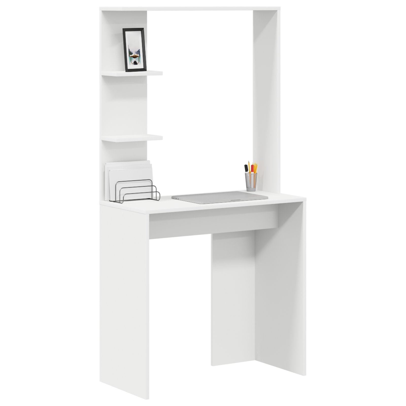 vidaXL Toilettafel Wit 78,5x37x154,5 cm Bewerkt Hout