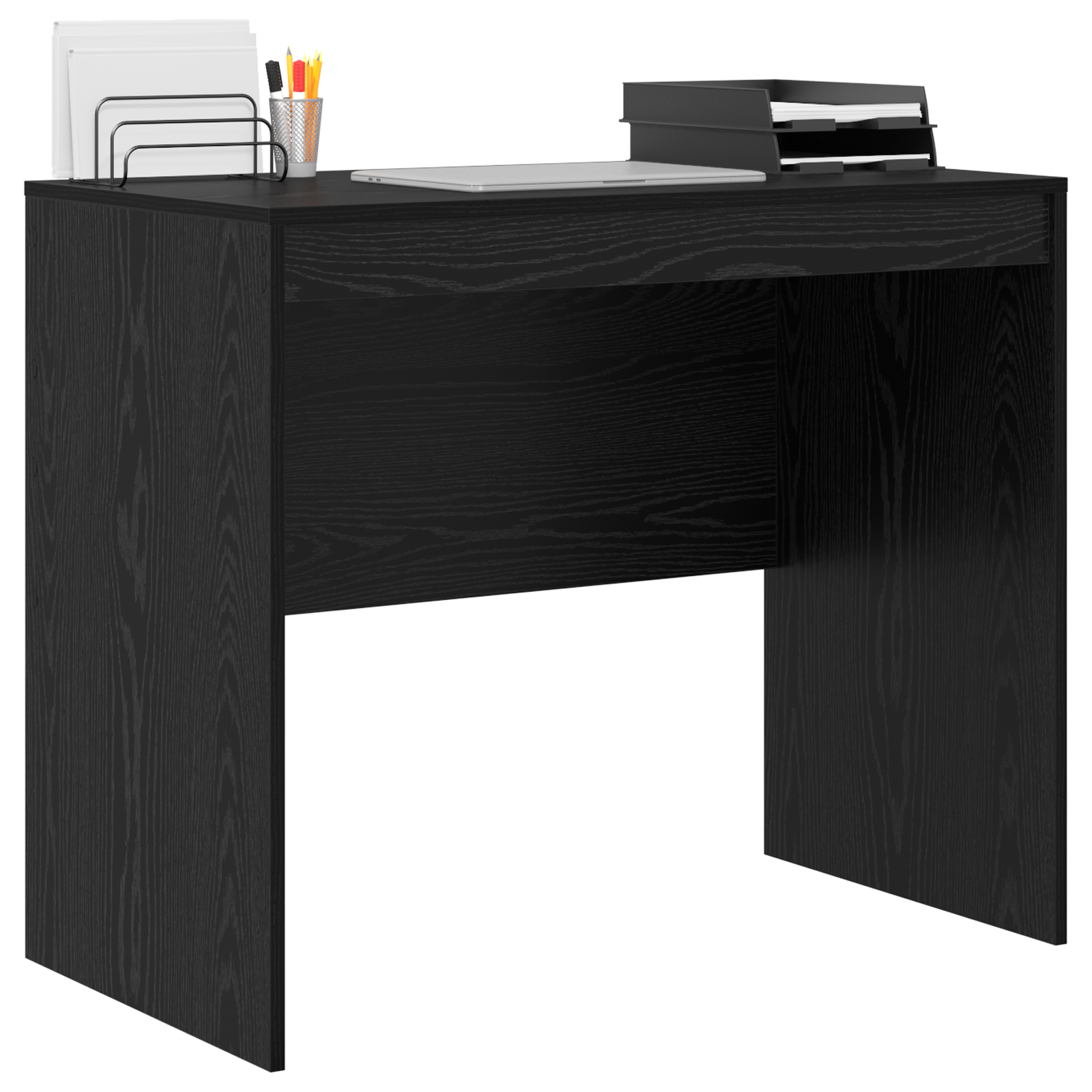 vidaXL Bureau Zwart Eiken 90x50x76 cm Gelaagd Hout