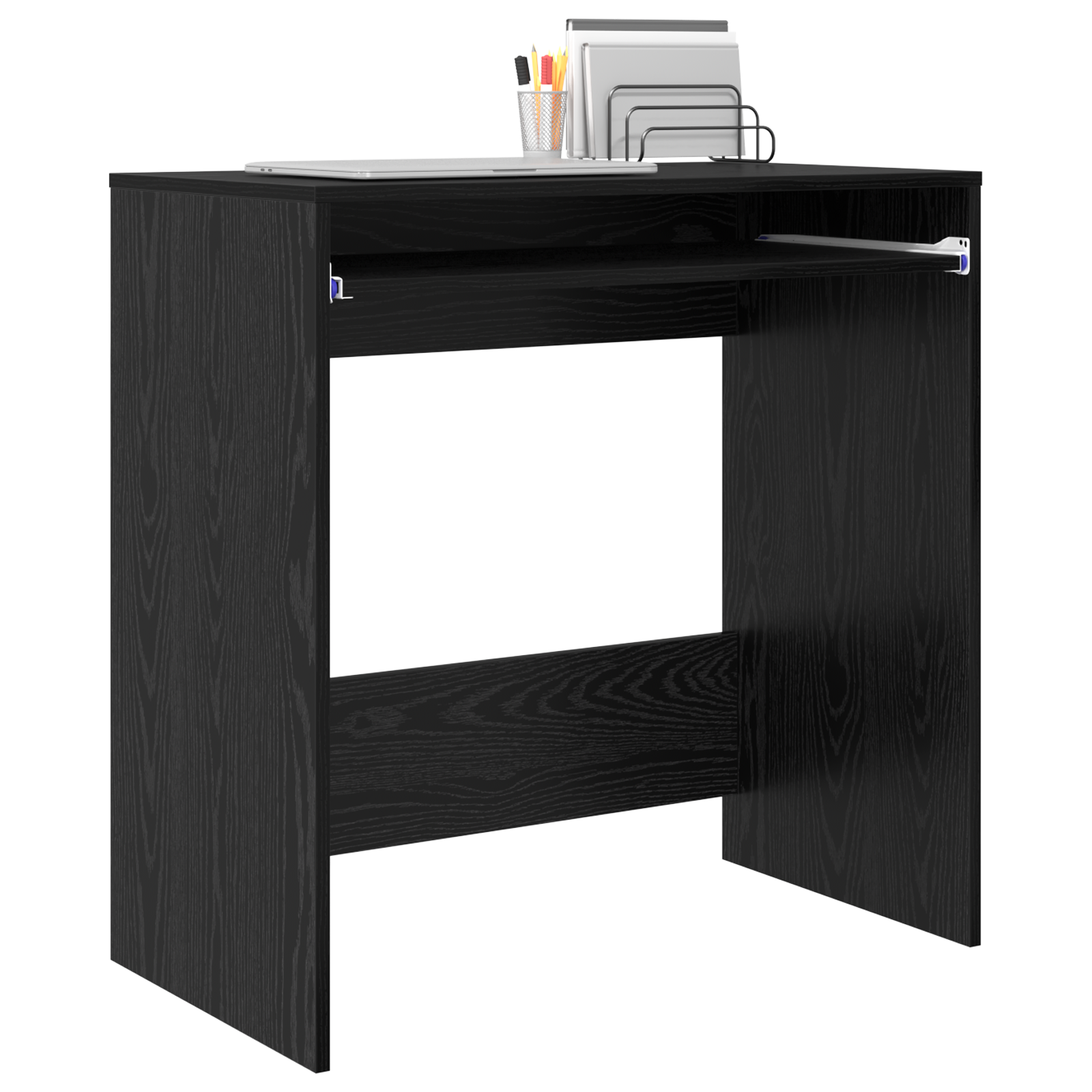 vidaXL Bureau Zwart Eik 77,5x43x79 cm Geengineerd Hout