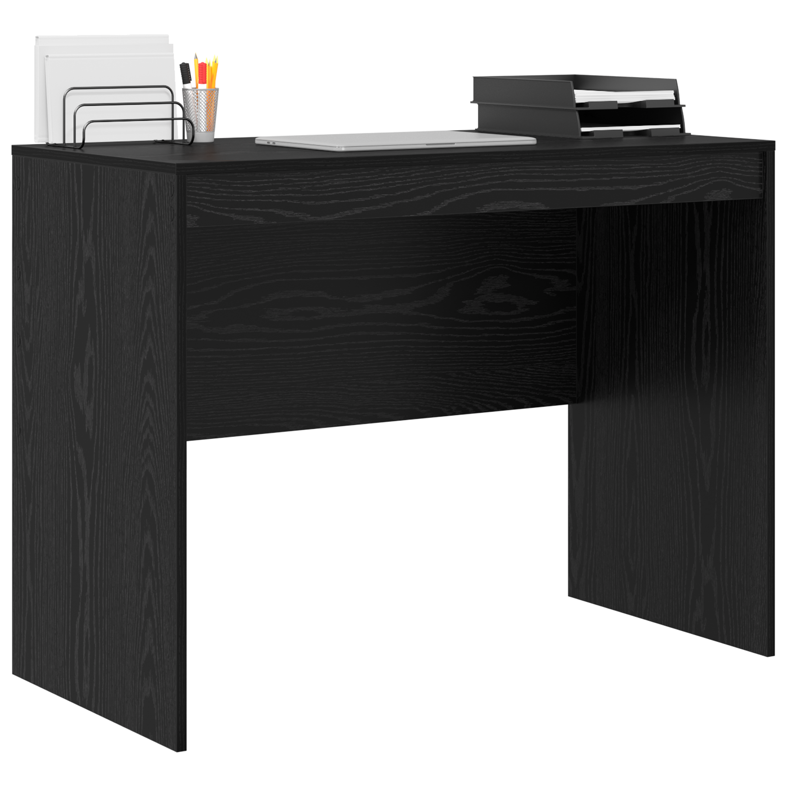 vidaXL Bureau Zwart Eiken 100x50x76 cm Geëngineerd Hout