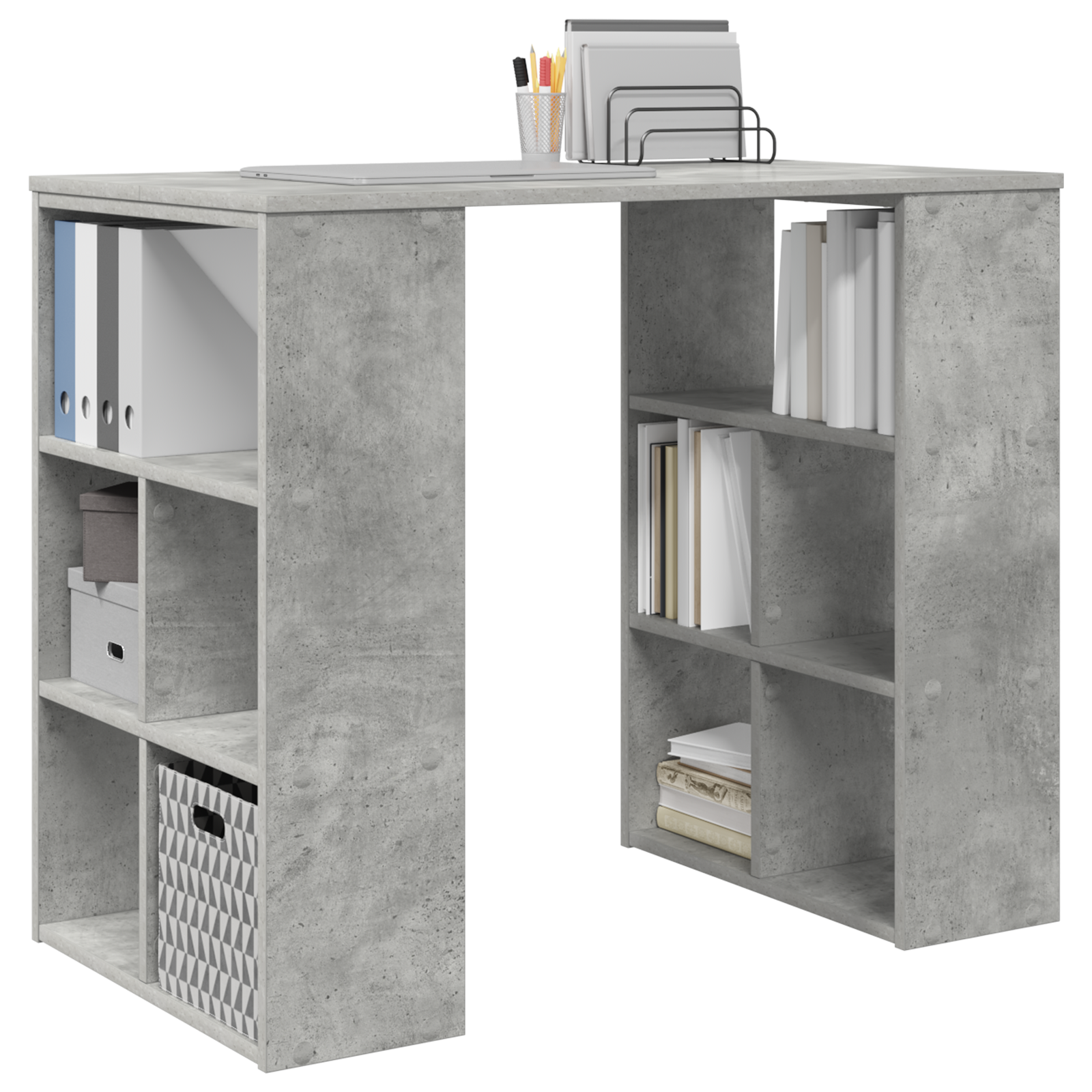 vidaXL Bureau Betonnen Grijs 90x50x75 cm Houtcomposiet
