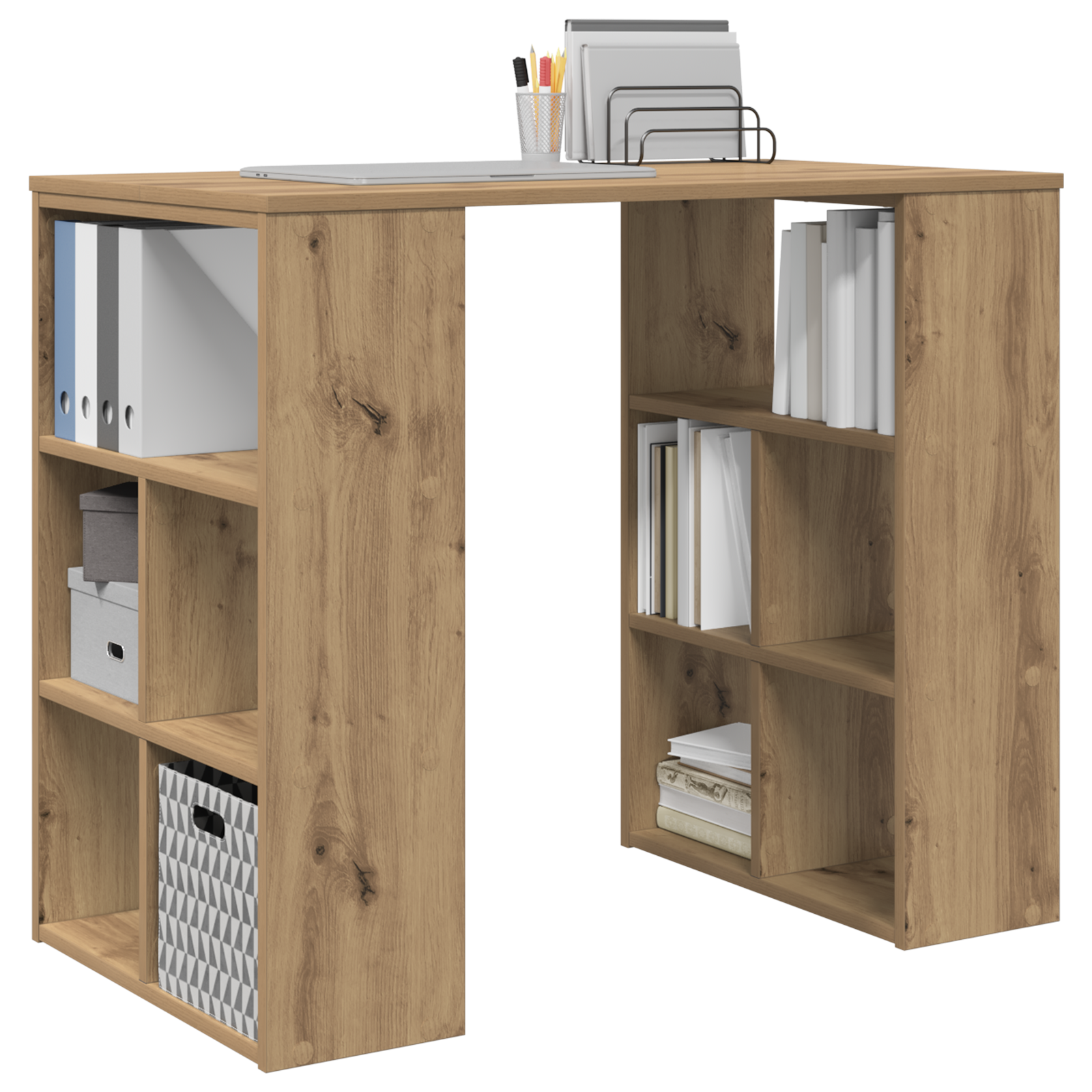 vidaXL Bureau Artisan Eiken 90x50x75 cm Gelaagd Hout