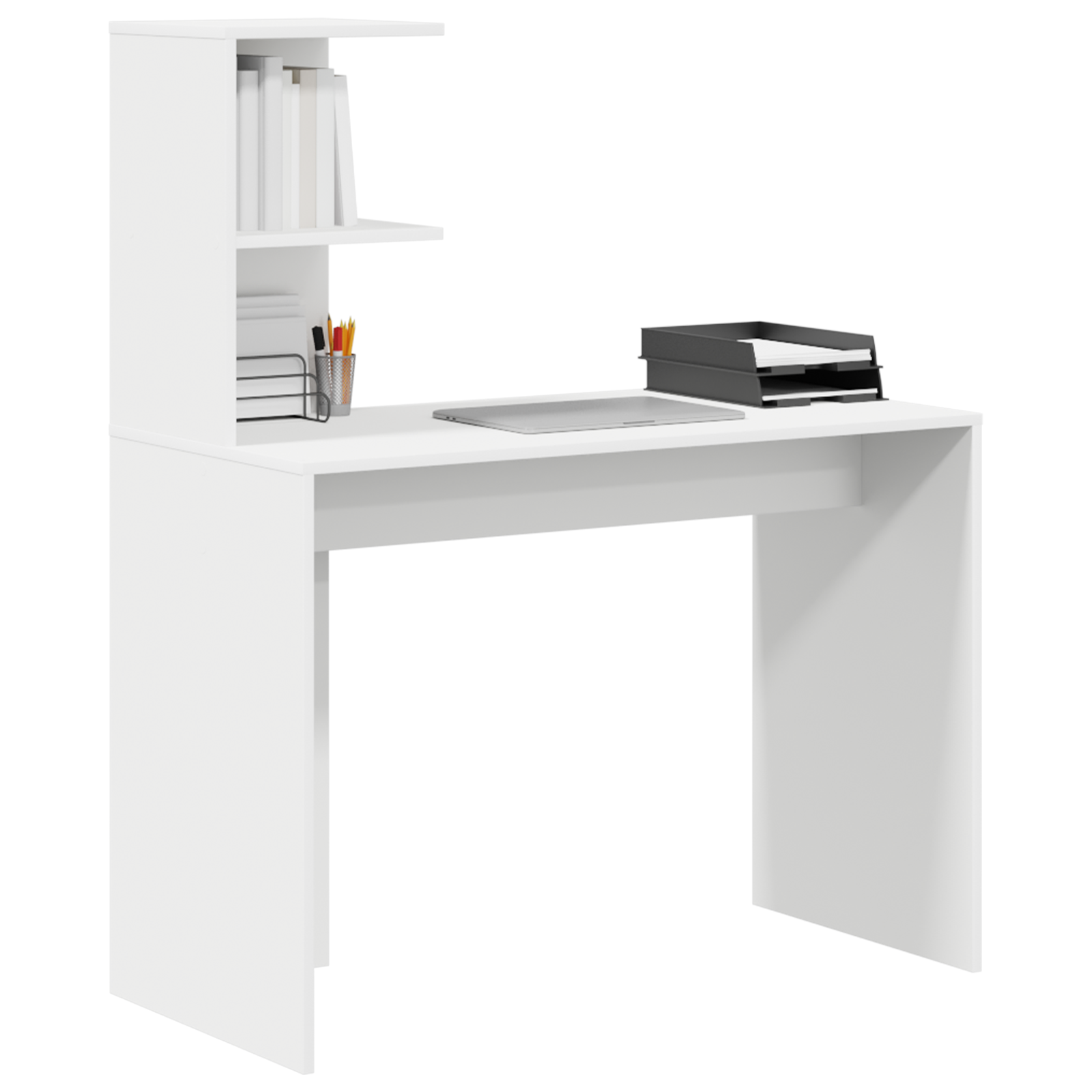vidaXL Bureau Wit 102x50x124 cm Bewerkt Hout