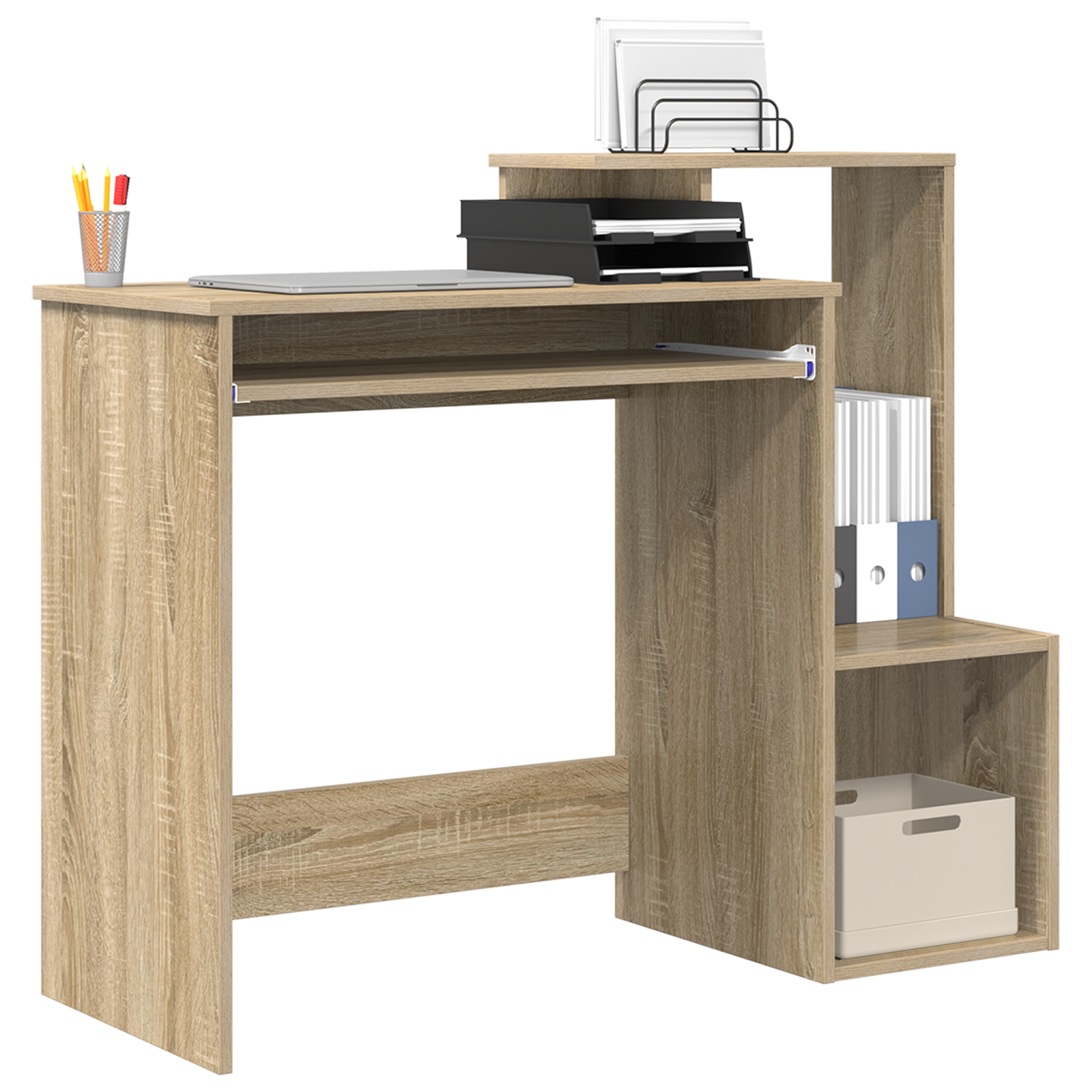 vidaXL Bureau Sonoma Eiken 106x40x88,5 cm Gelaagd Hout