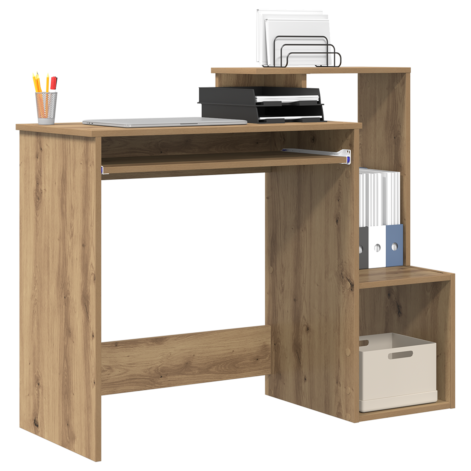 vidaXL Bureau Artisan Eiken 106x40x88,5 cm Gelaagd Hout
