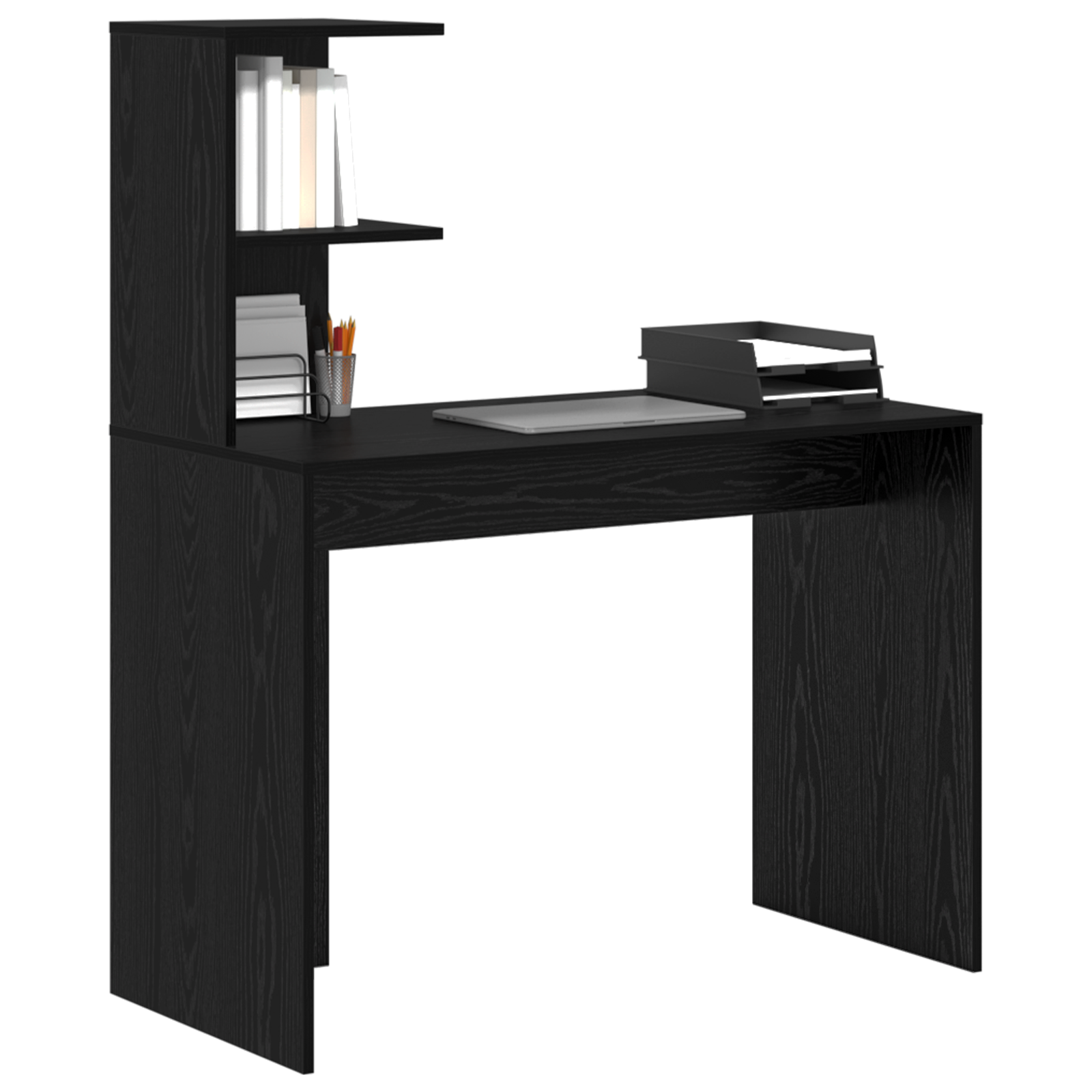 vidaXL Bureau Zwart Eiken 102x50x124 cm Bewerkt Hout