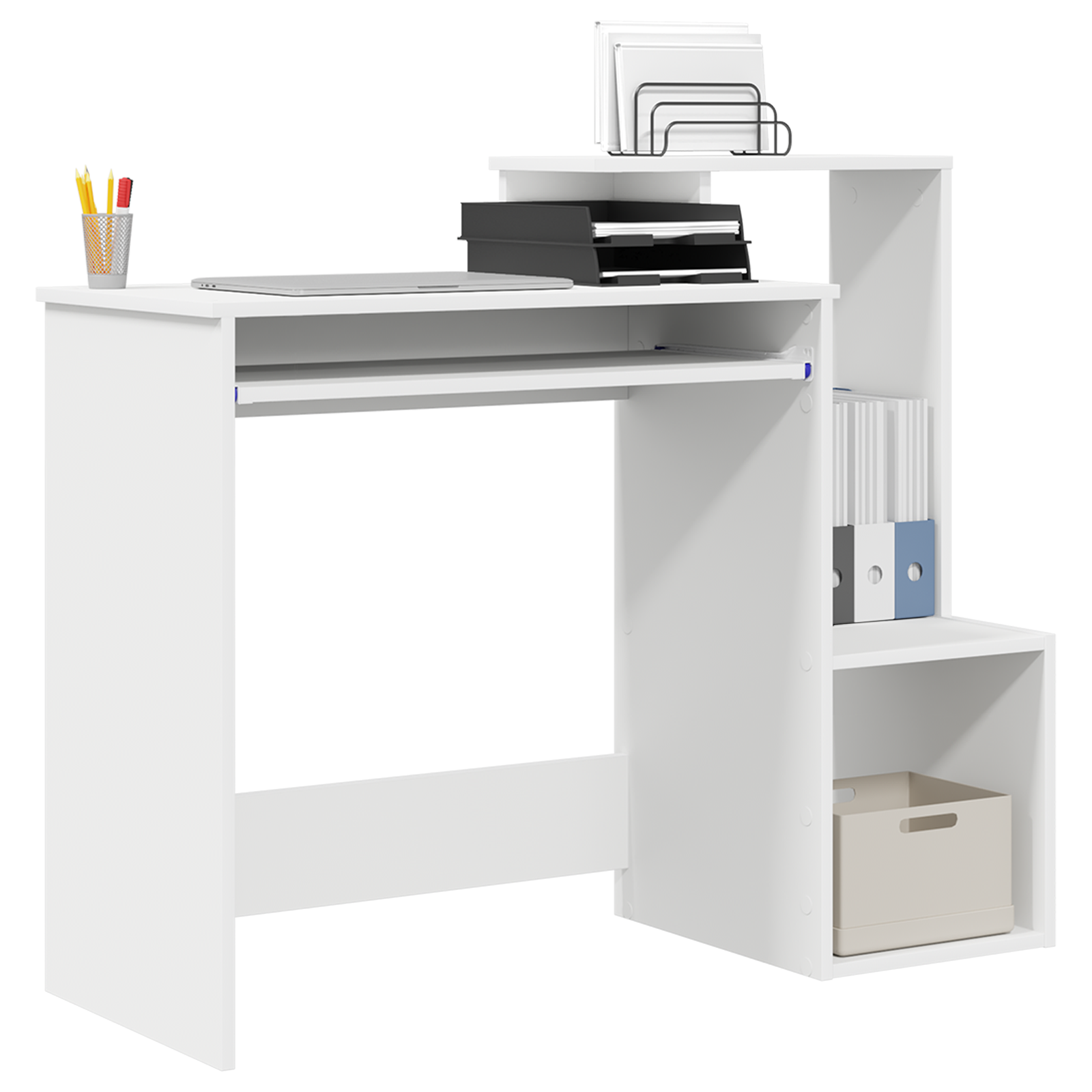 vidaXL Bureau Wit 106x40x88,5 cm Geengineerd Hout