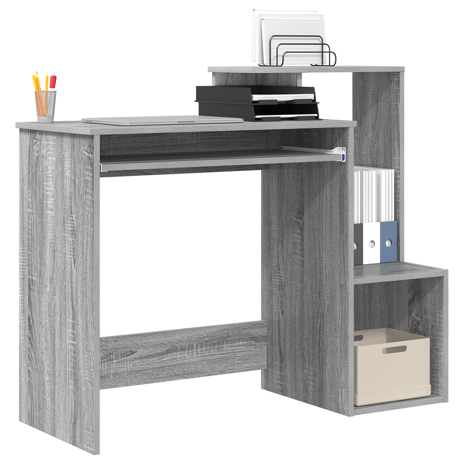 vidaXL Bureau Grijs Sonoma 106x40x88,5 cm Gelaagd Hout