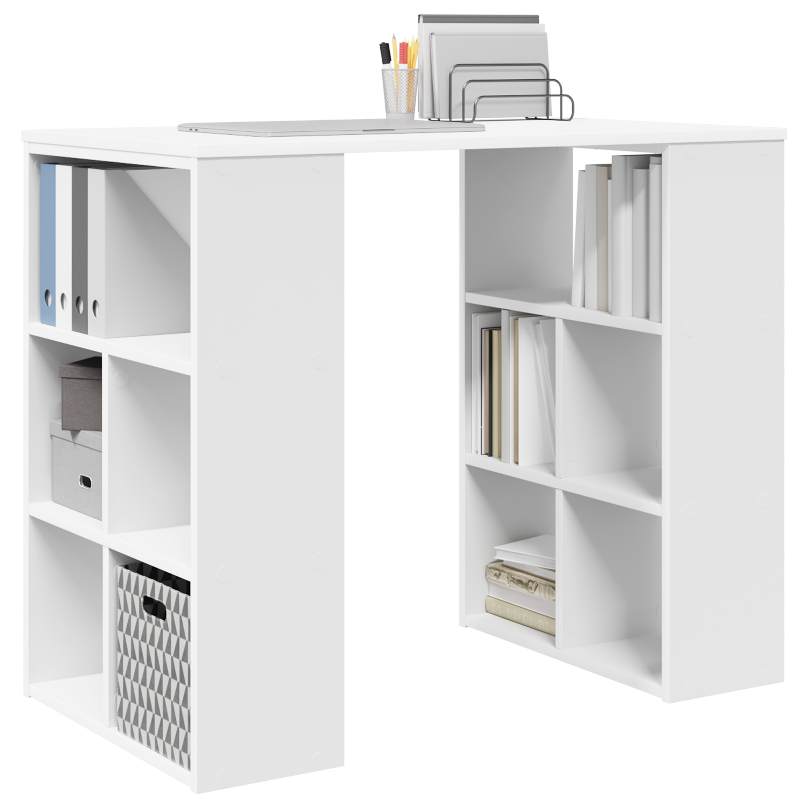 vidaXL Bureau Wit 90x50x75 cm Gelaagd Hout