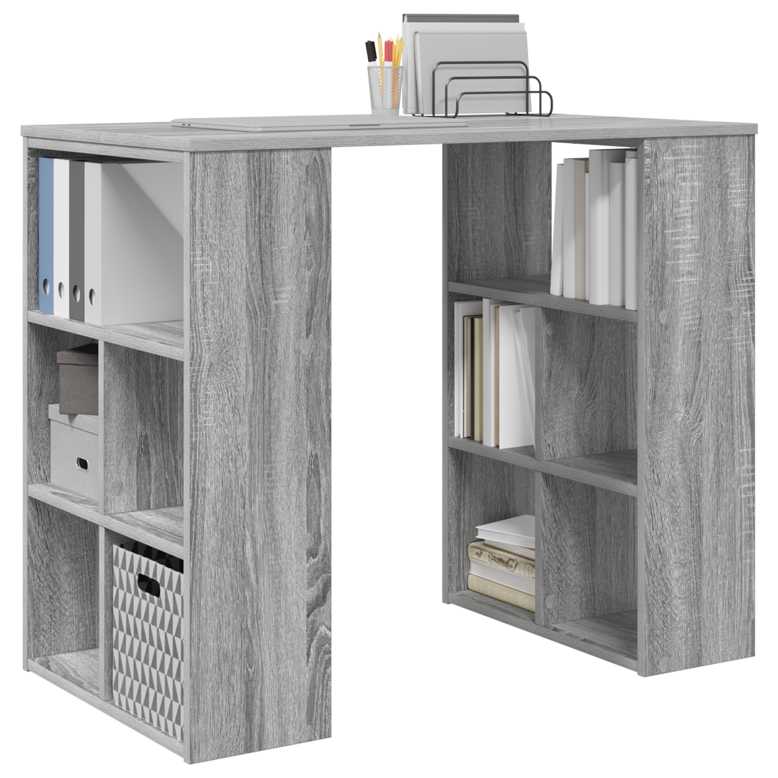 vidaXL Bureau Grijs Sonoma 90x50x75 cm Geëngineerd Hout