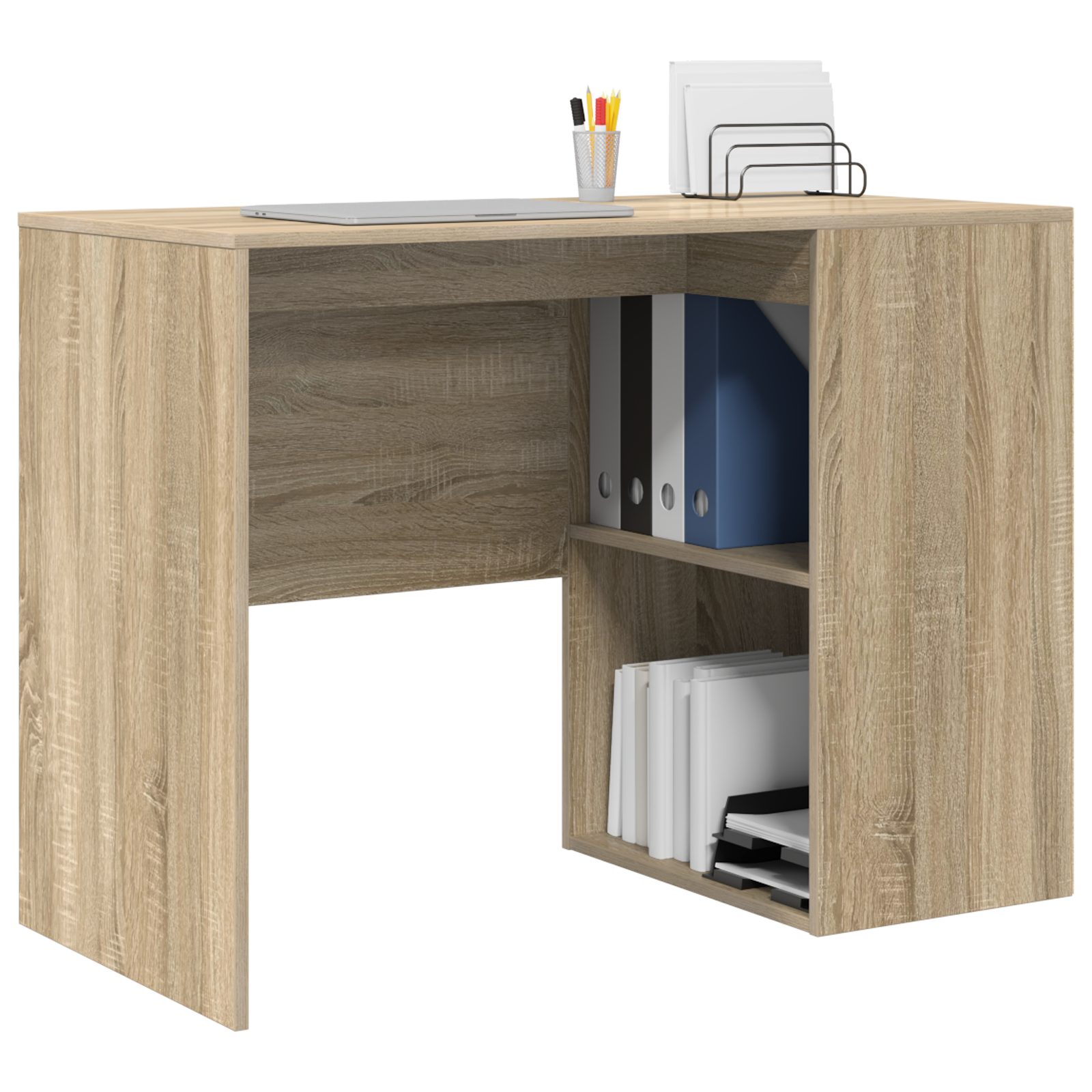 vidaXL Bureau Sonoma Eik 102x50x75 cm Technisch Hout