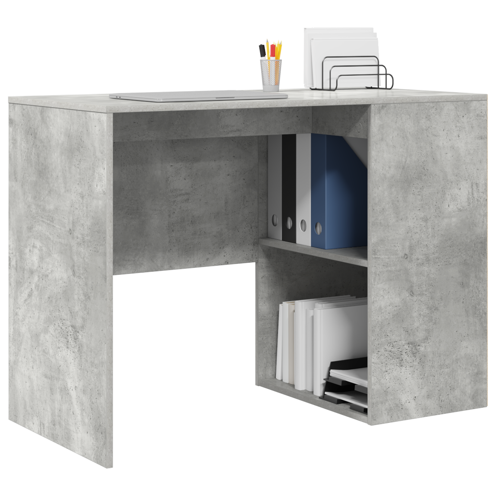 vidaXL Bureau van Beton en Eiken 102x50x75 cm Gelaagd Hout