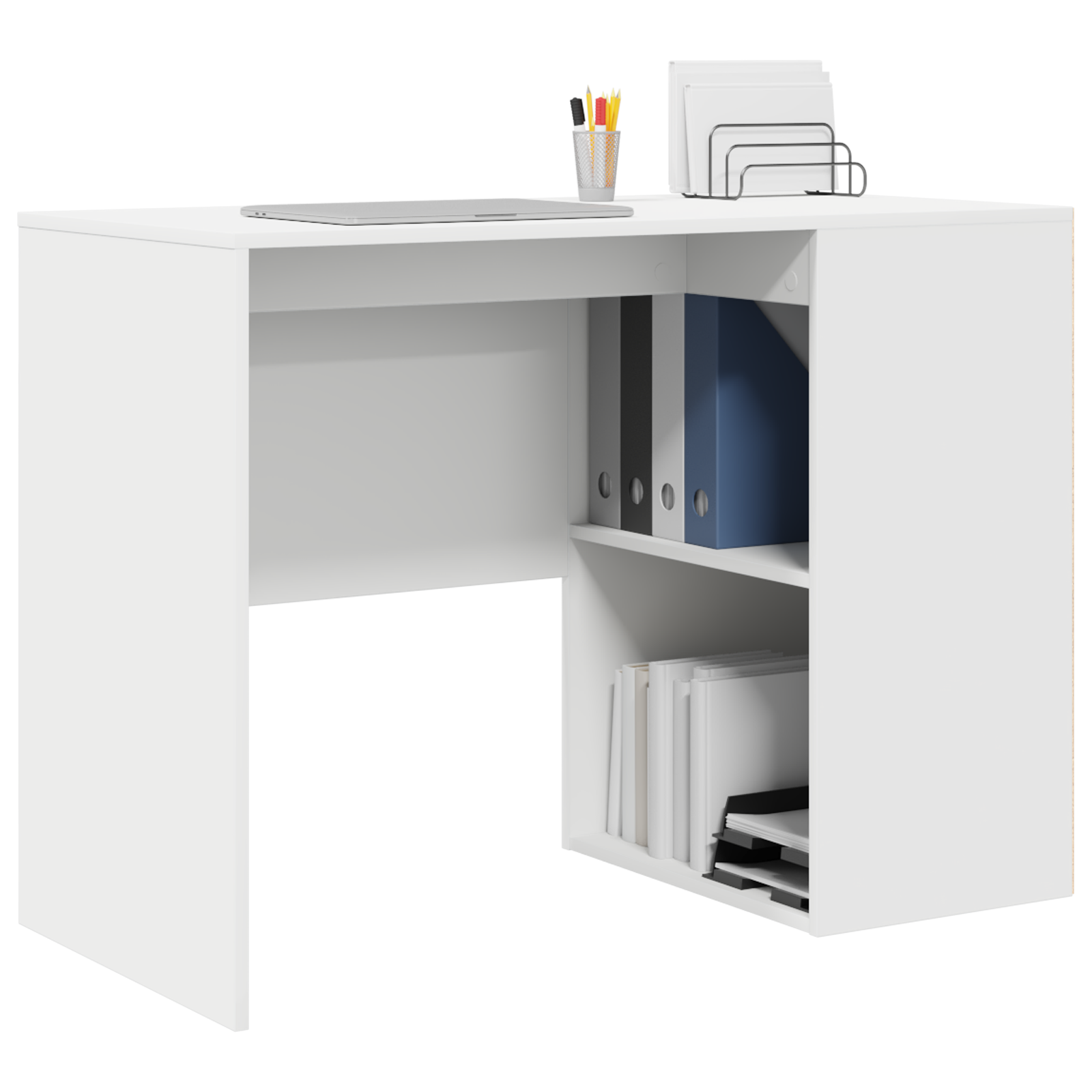 vidaXL Bureau Wit 102x50x75 cm Gelaagd Hout