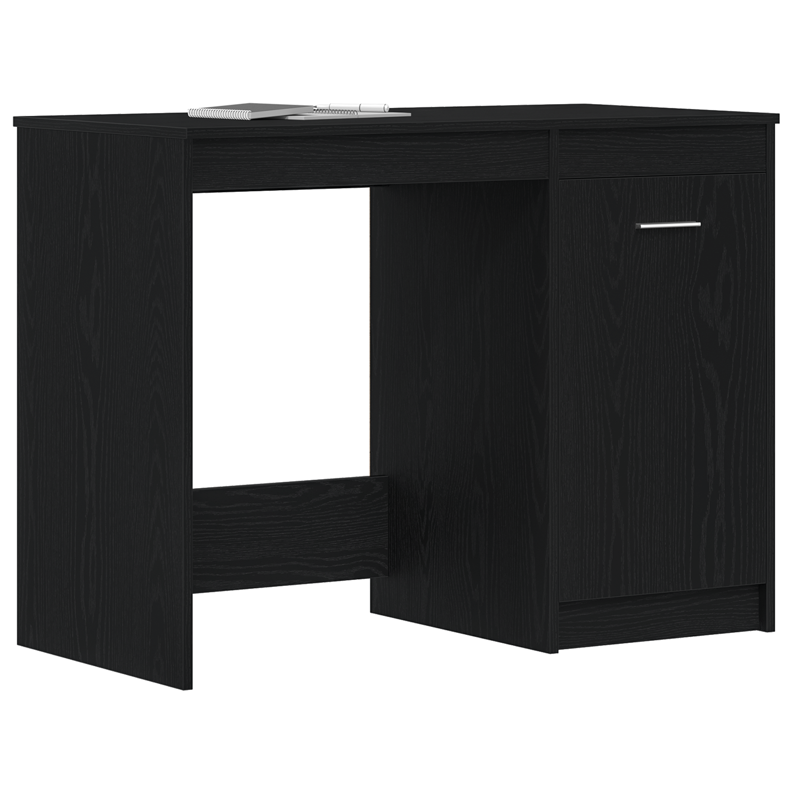 vidaXL Bureau 100x50x76 cm bewerkt hout zwart eikenkleurig