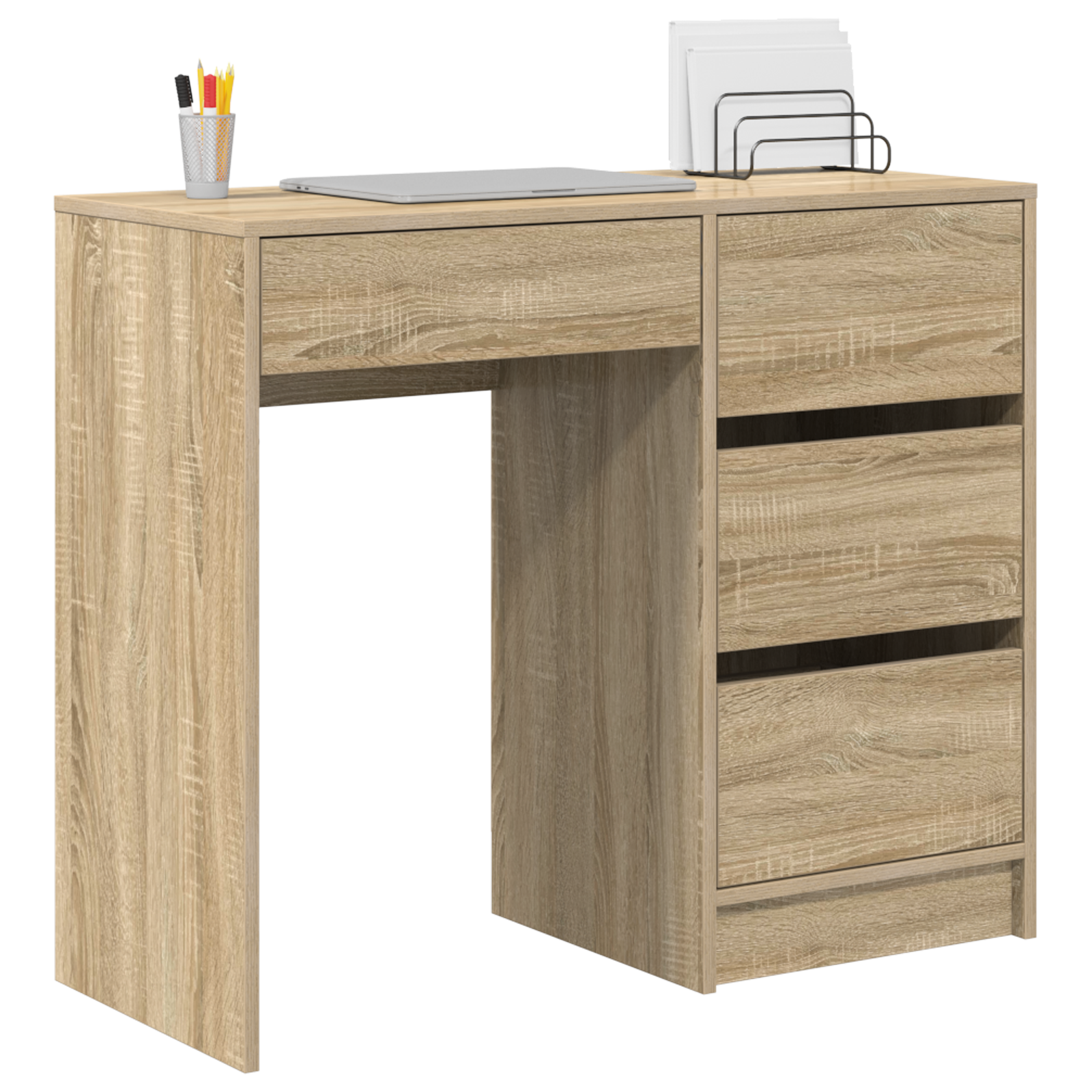 vidaXL Bureau Sonoma Eiken 90x37,5x75 cm Gemaakt van Hout