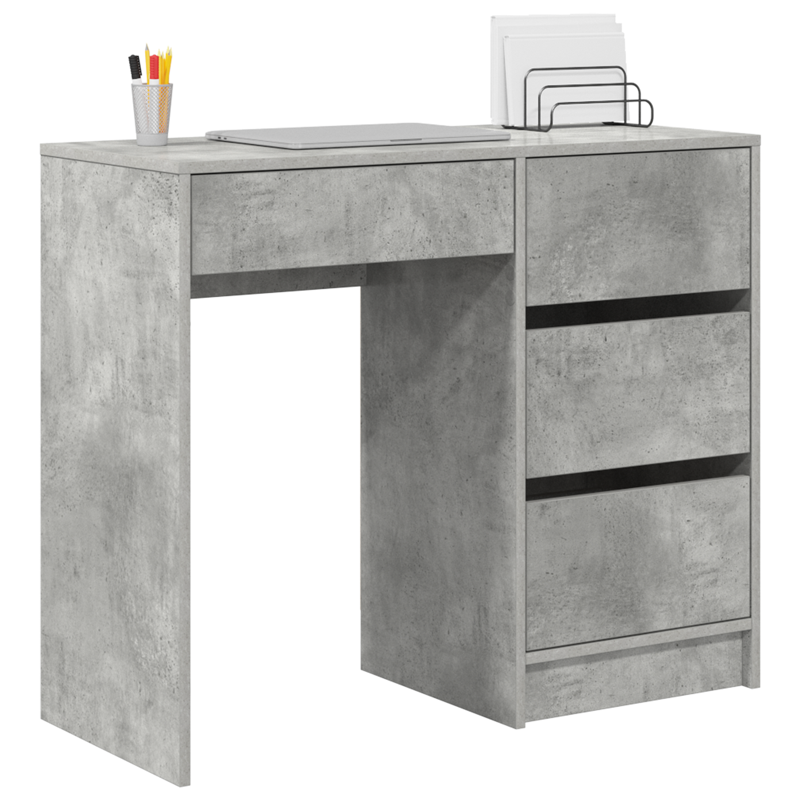 vidaXL Bureau Beton Grijs 90x37,5x75 cm Gemengd Hout