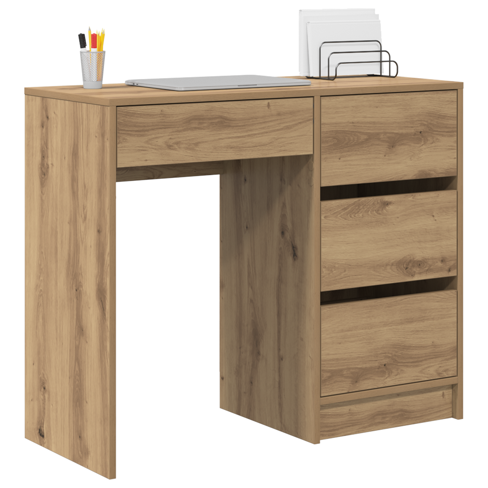 vidaXL Bureau Artisan Eiken 90x37,5x75 cm Gelaagd Hout