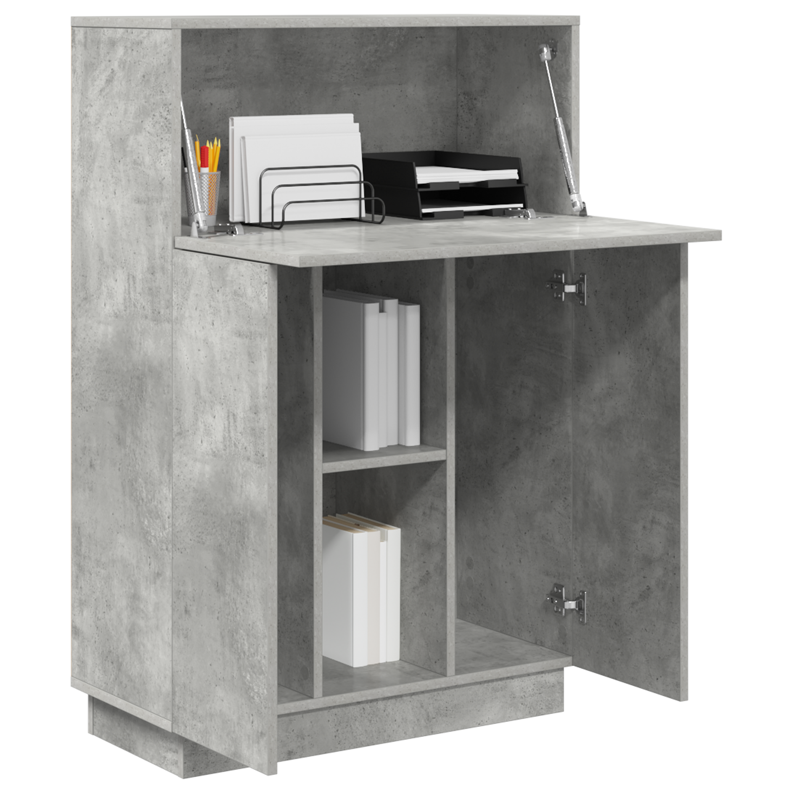 vidaXL Bureau Betongrijs 71,5x31,5x106,5 cm Gelaagd Hout