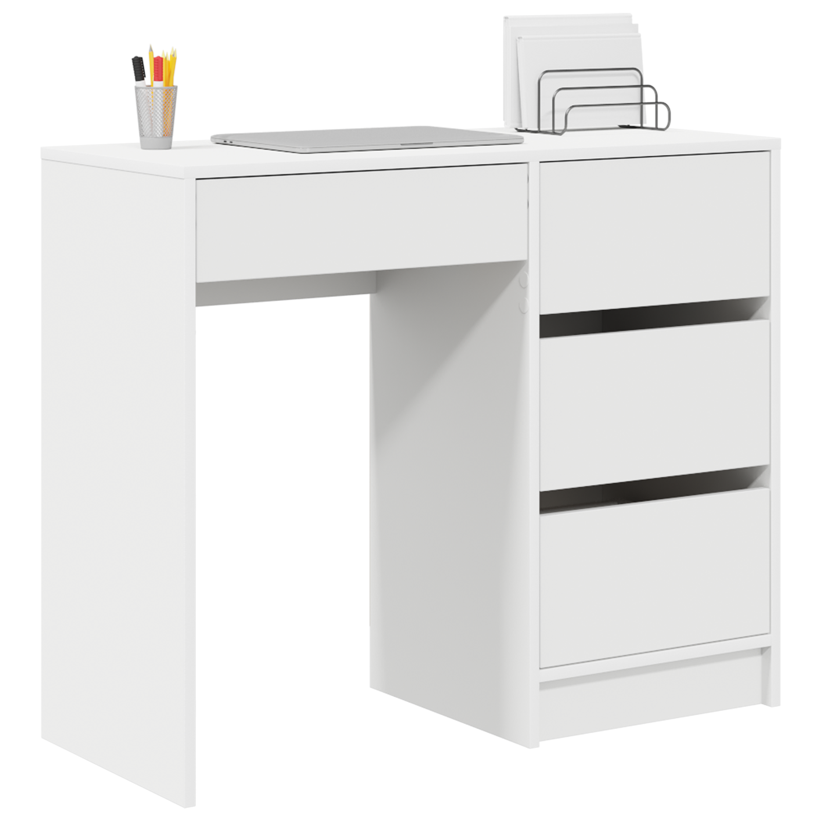 vidaXL Bureau Wit 90x37,5x75 cm Gelaagd Hout