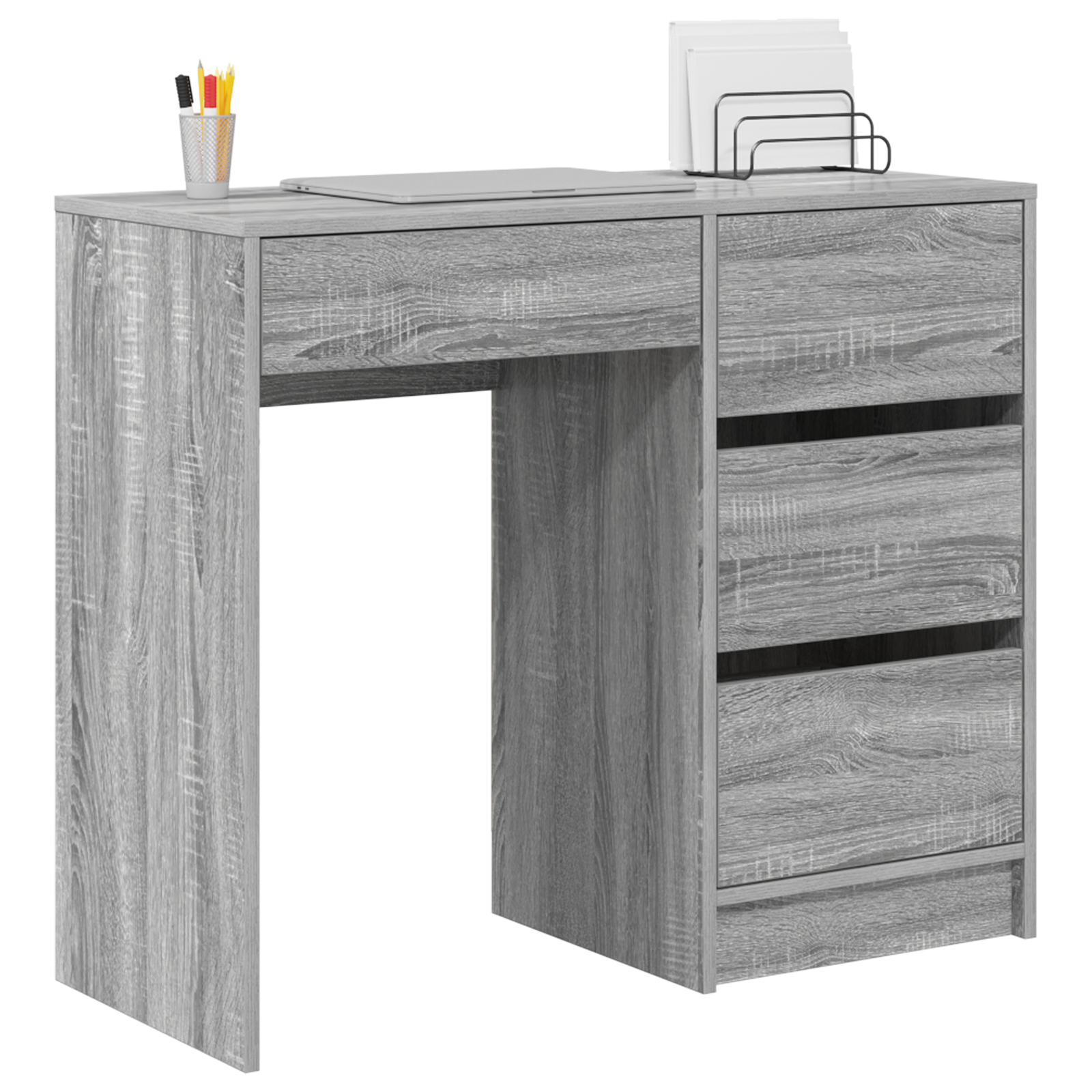 vidaXL Bureau Grijs Sonoma 90x37,5x75 cm Gelaagd Hout